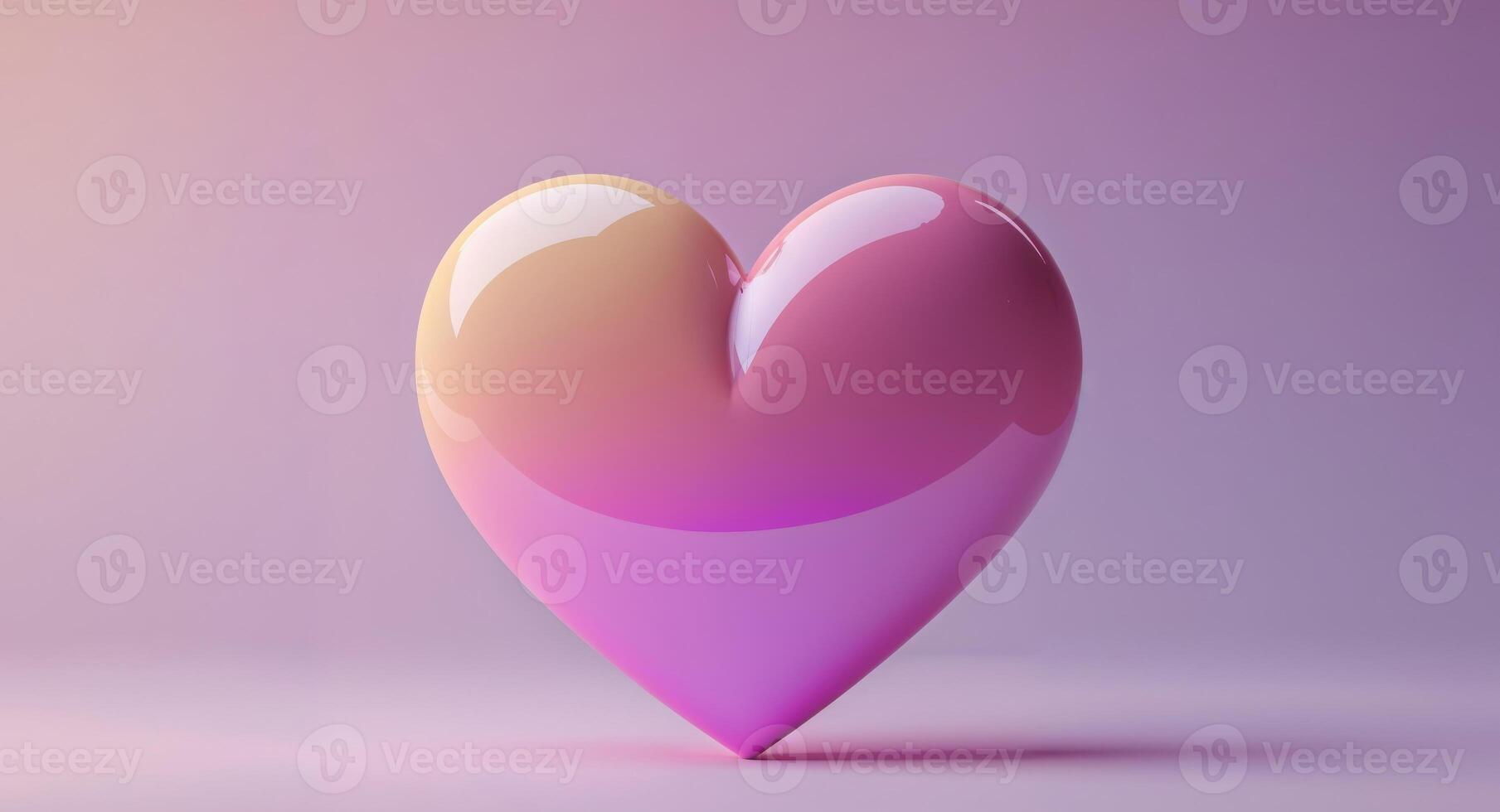 Colorful Heart Design for Valentine's Day Celebration with a Soft Gradient Background. photo