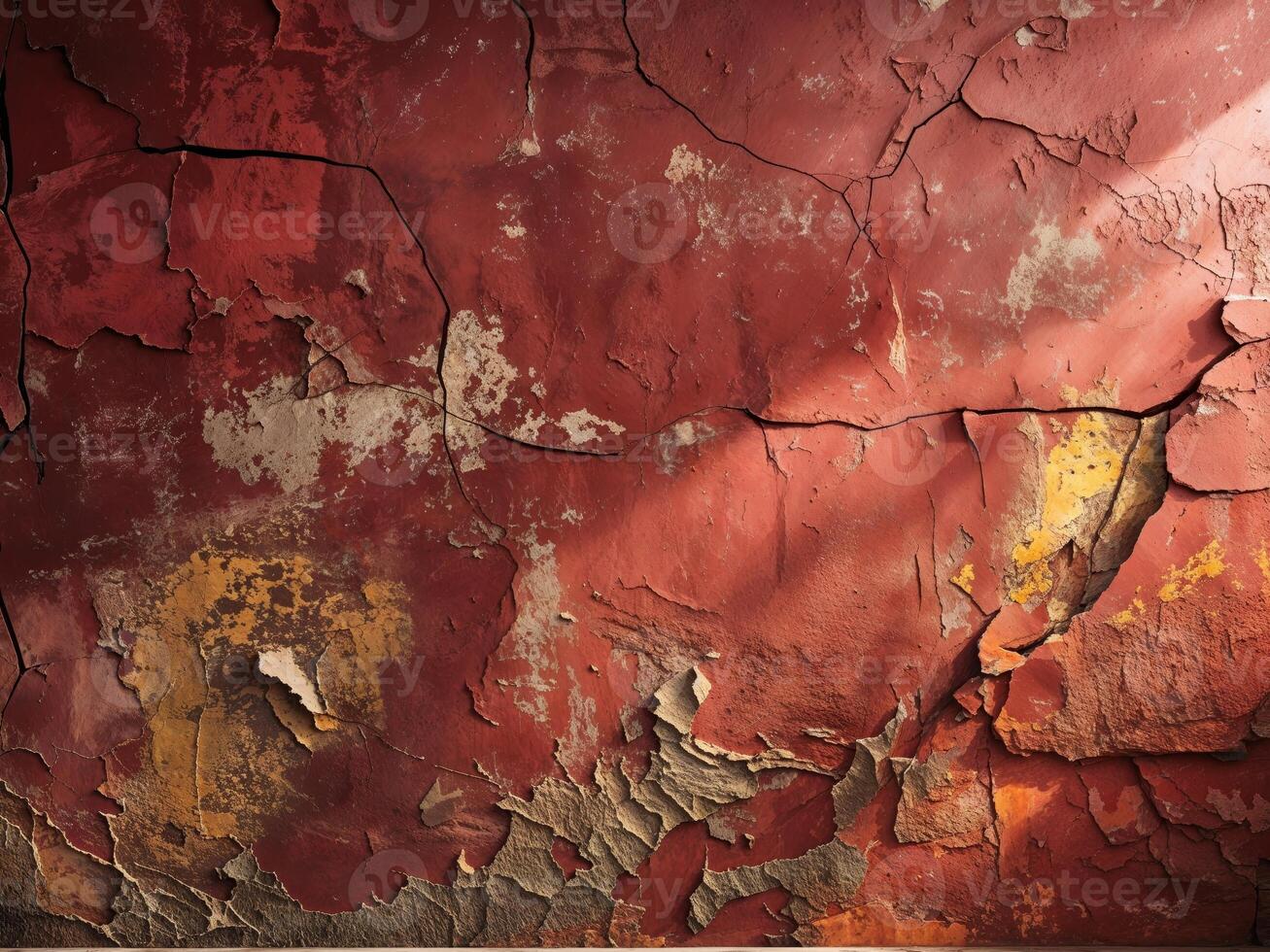 Red Brown Grunge Wall Texture Background with Aged and Weathered Surface photo