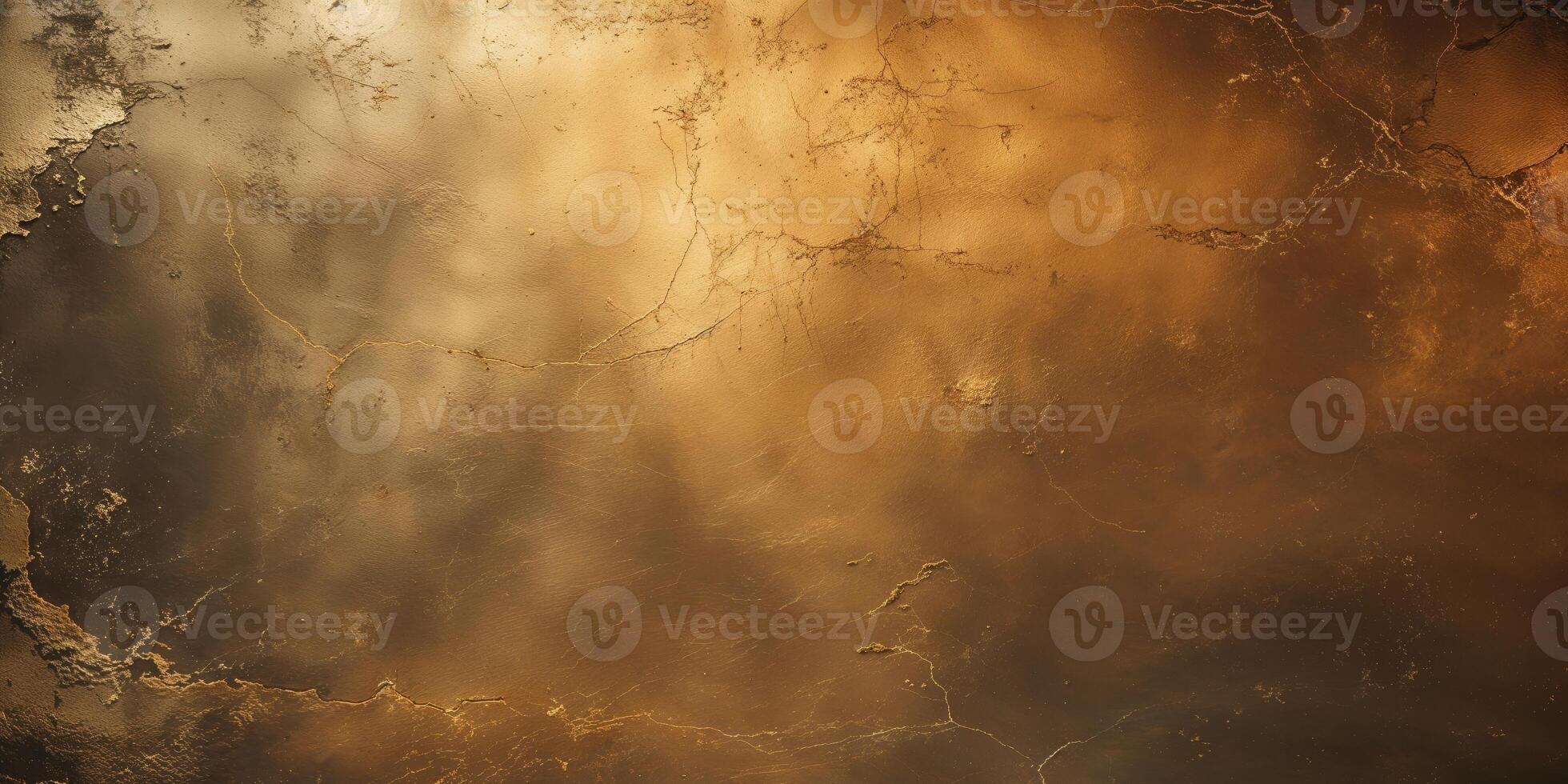 Vintage distressed look created by gold metallic gradient background with subtle grunge texture. photo