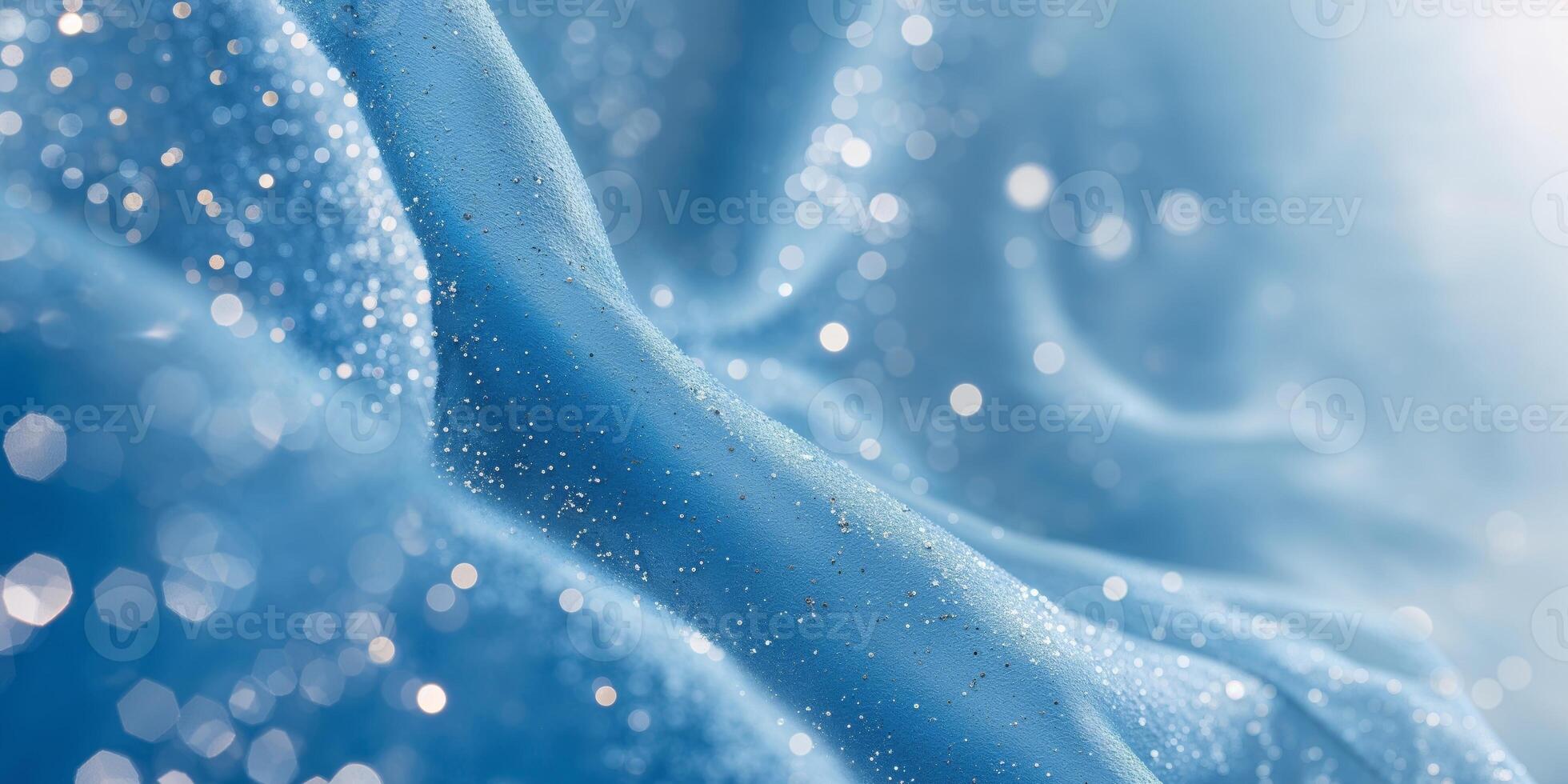 Blue background with water droplets and bubbles photo