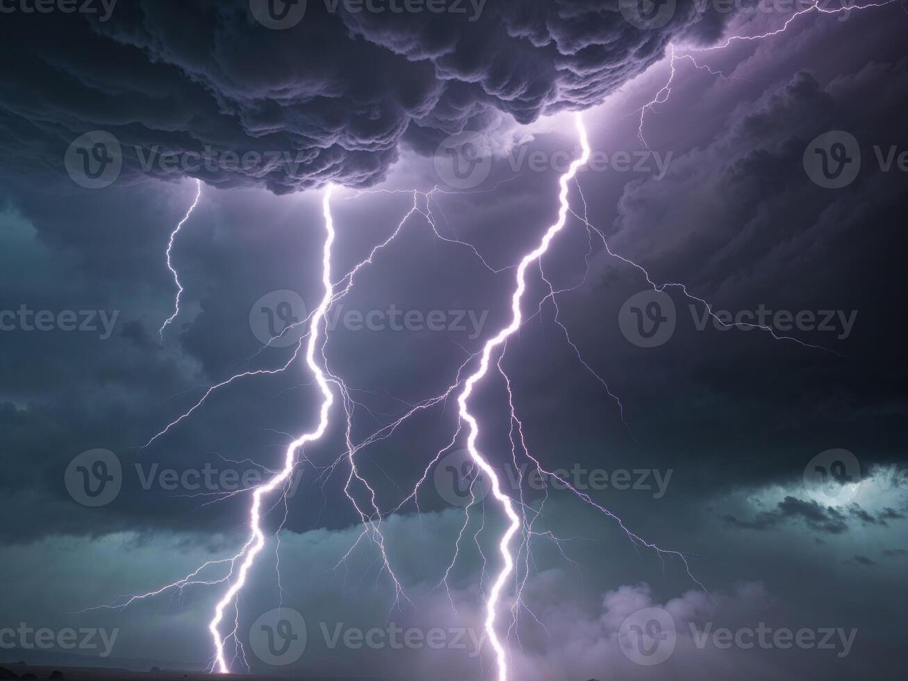 A tempestuous tempest with fierce bolts of lightning piercing through tumultuous sky evoking a sense of perilous allure and captivating splendor photo