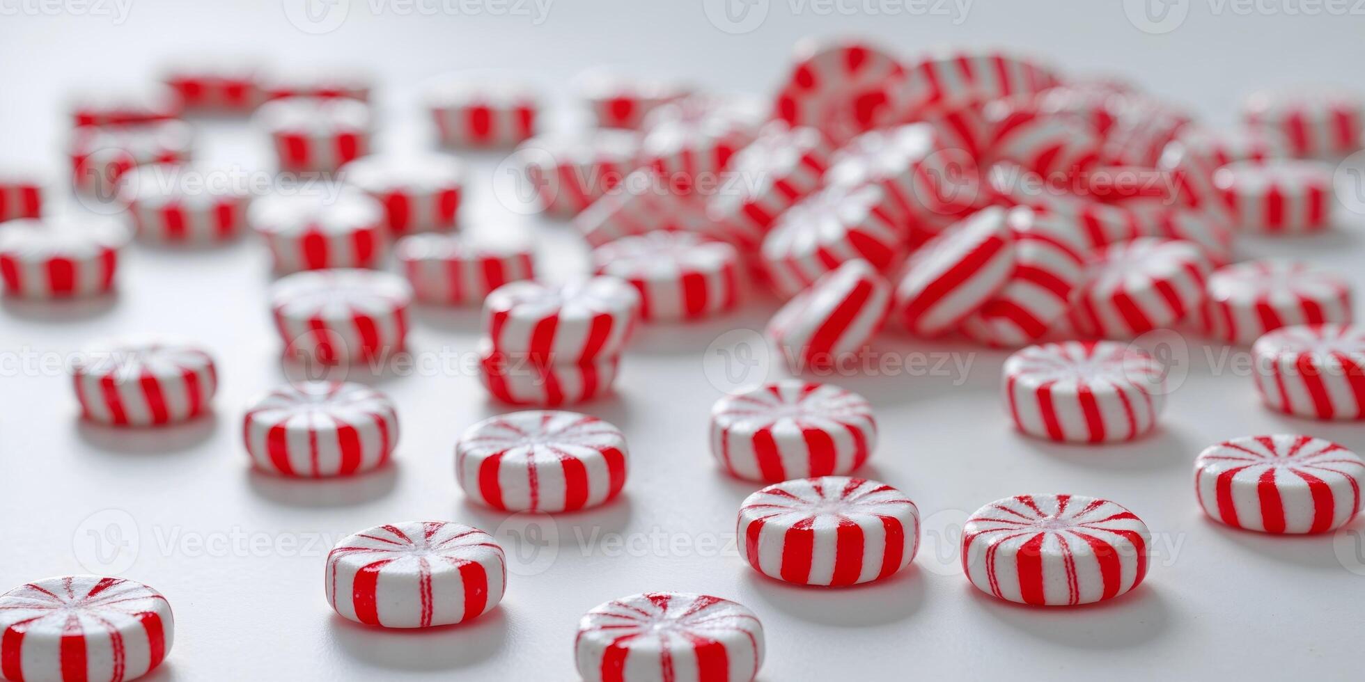 A pile of red and white candy canes photo