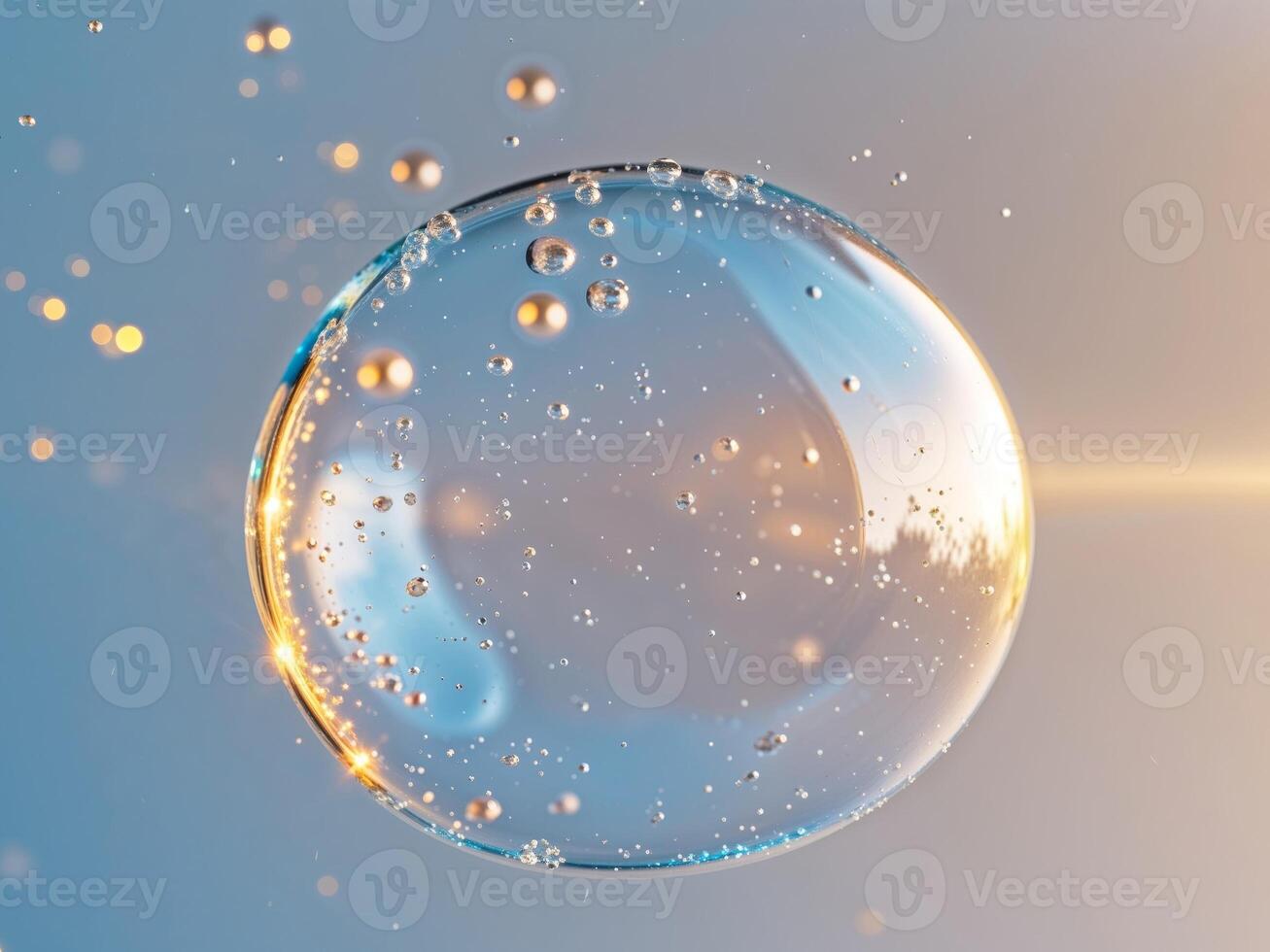 A bubble with bubbles floating in it photo