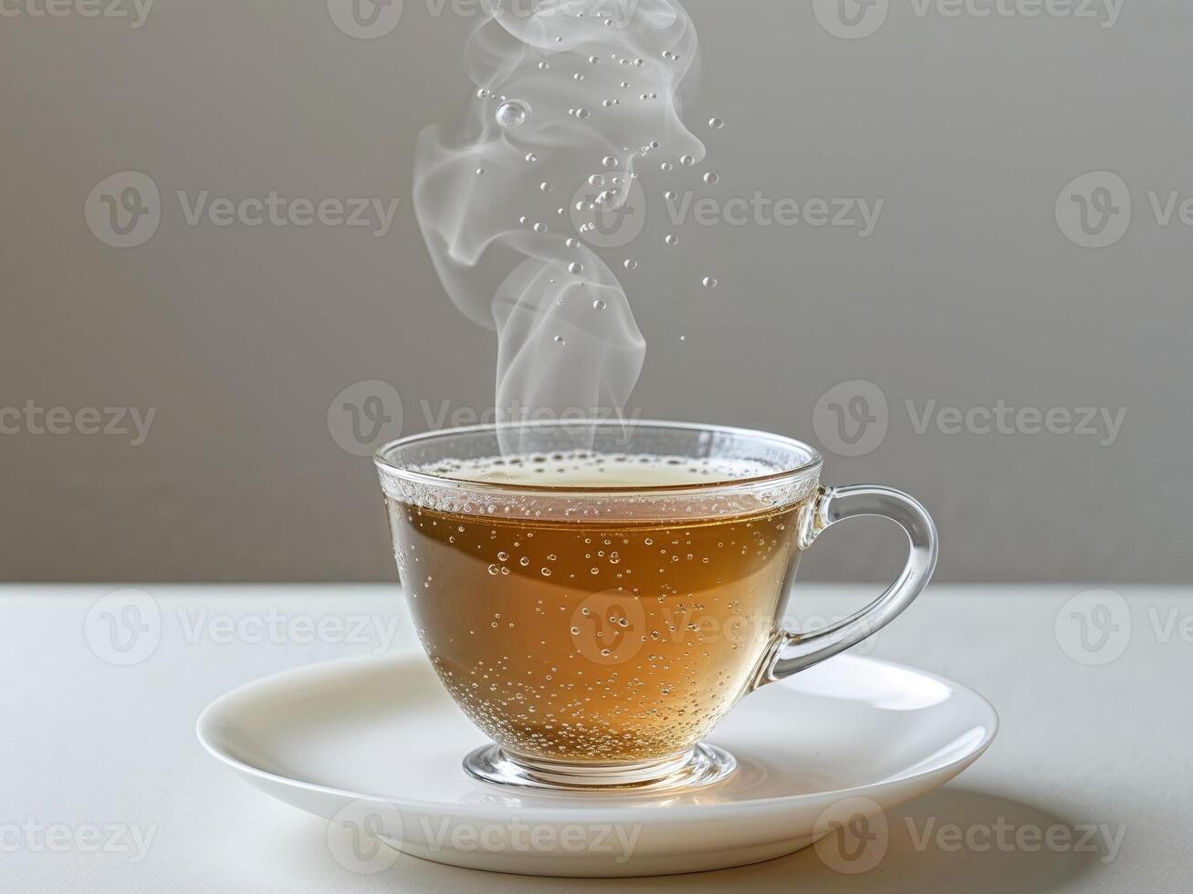 A cup of tea with steam coming out of it photo