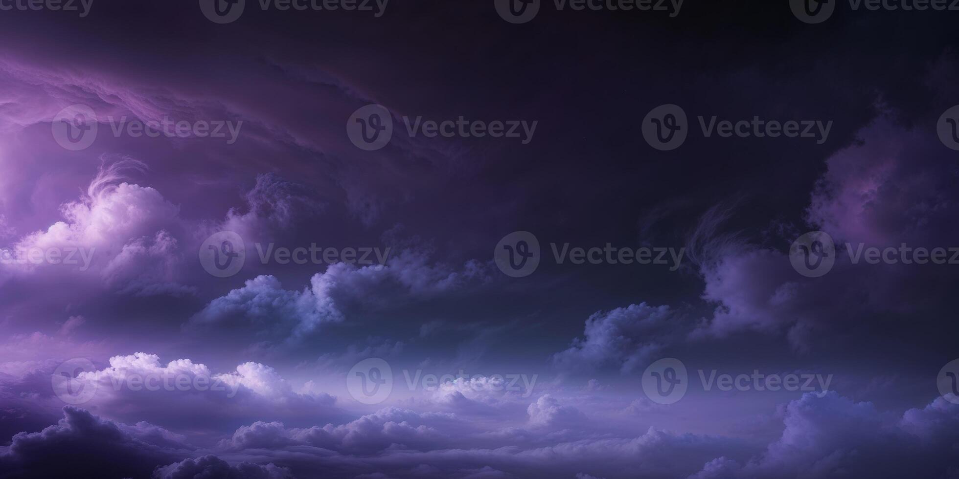 A purple sky with clouds and lightning photo