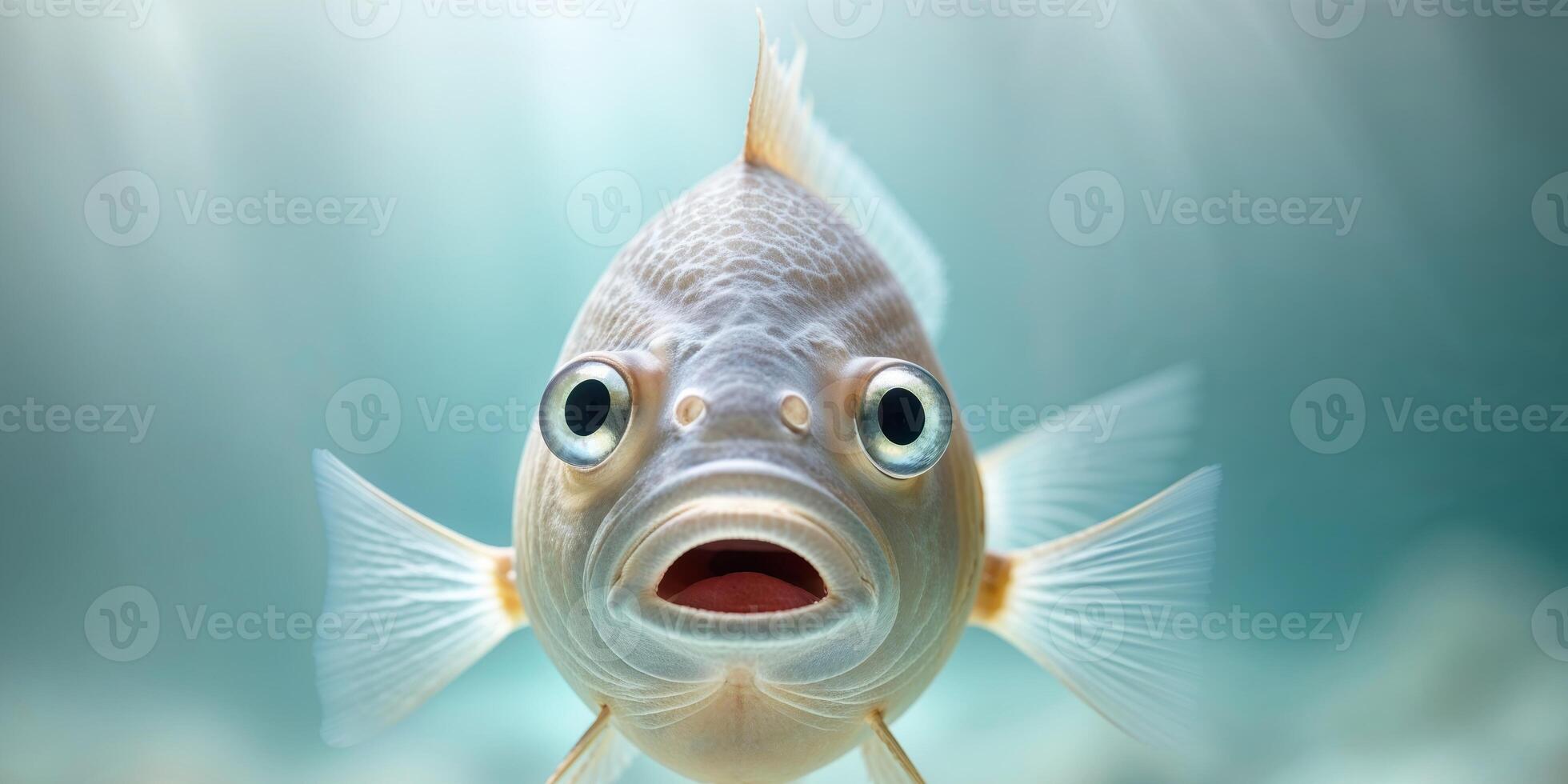 Translucent Fish in Surprised Expression Underwater photo