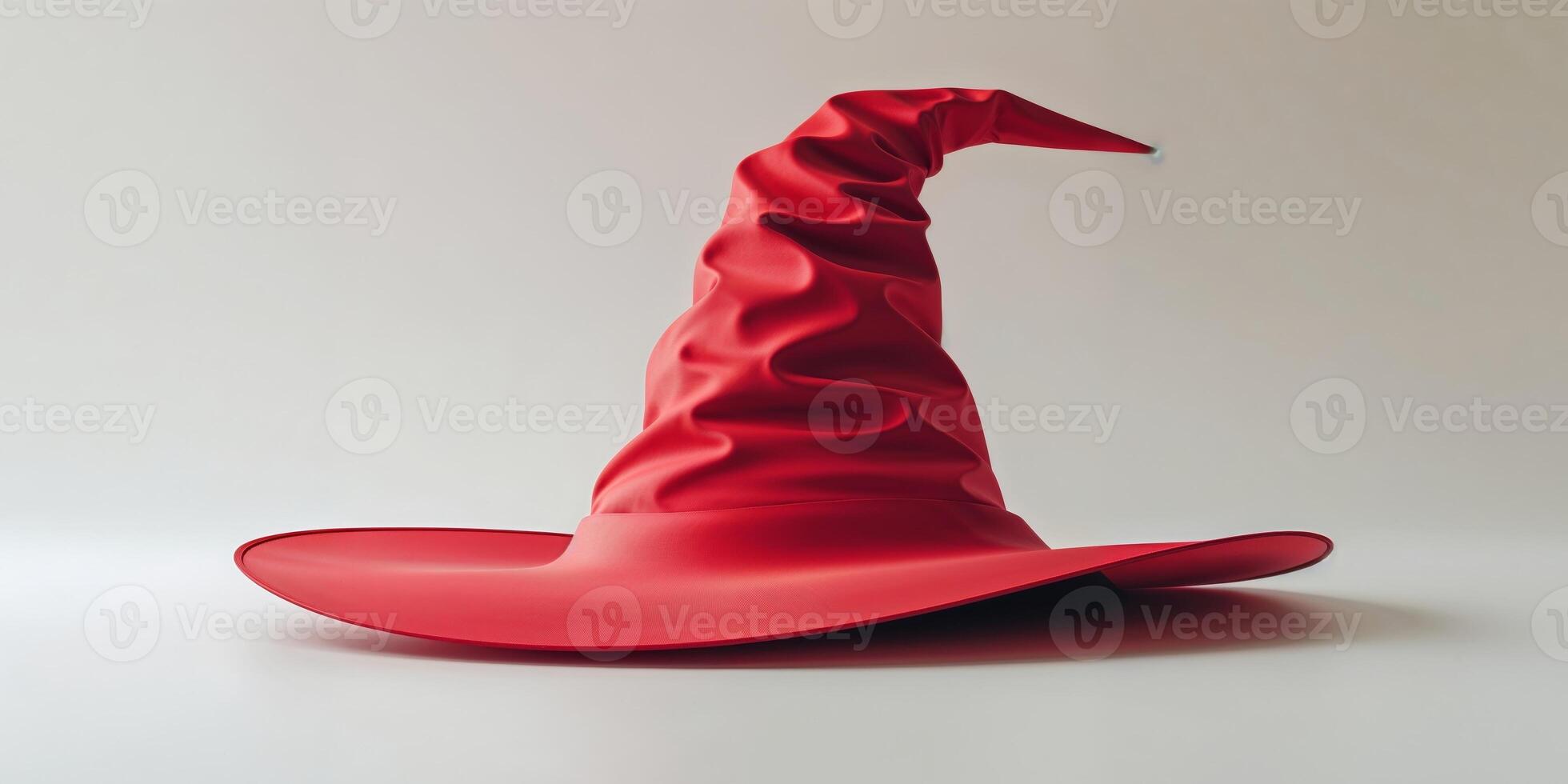 Red wizard hat with a pointed hat on top photo
