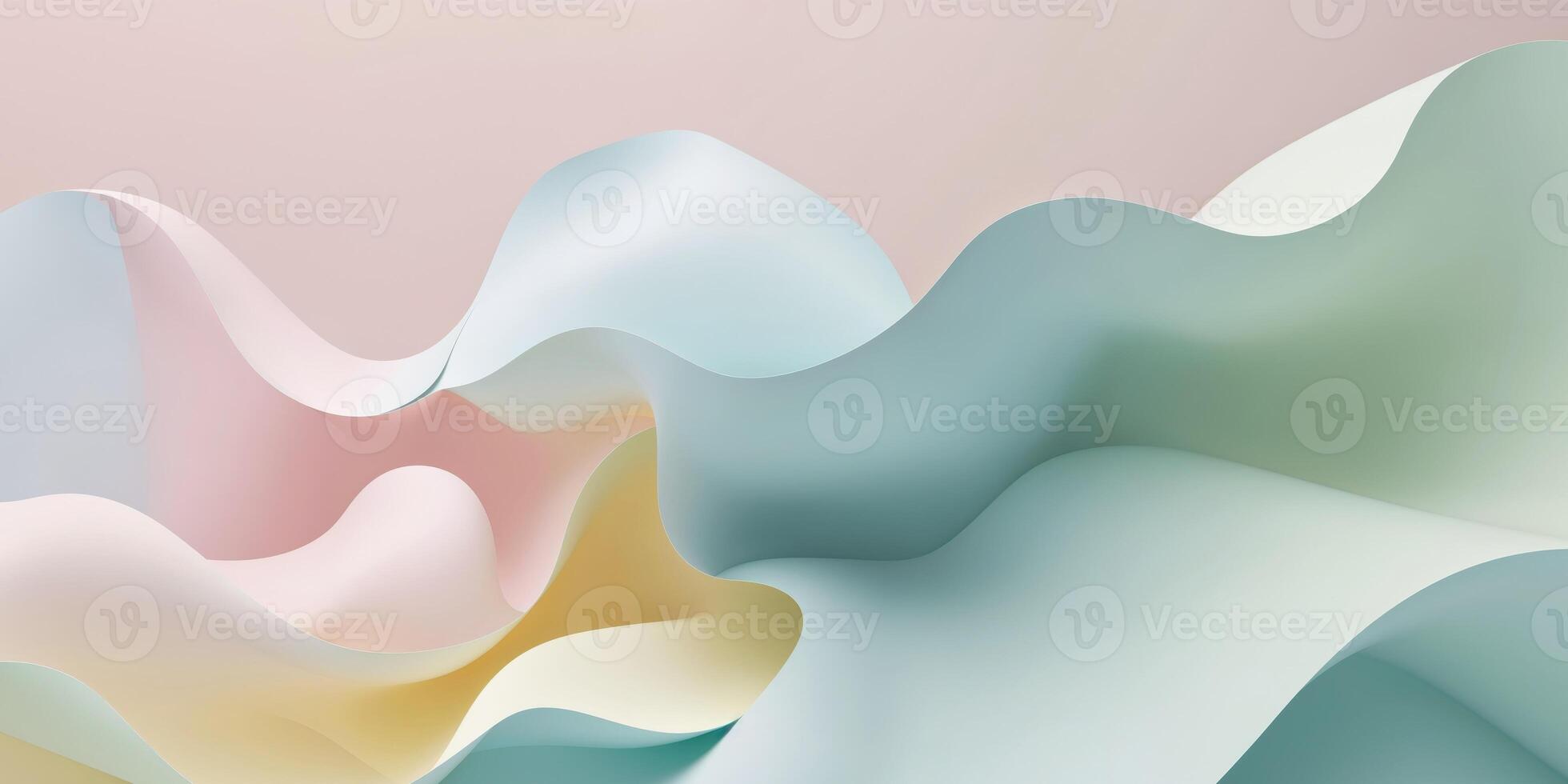 Pastel colored abstract background with fluid melting shapes creating a beautiful and unique design. photo