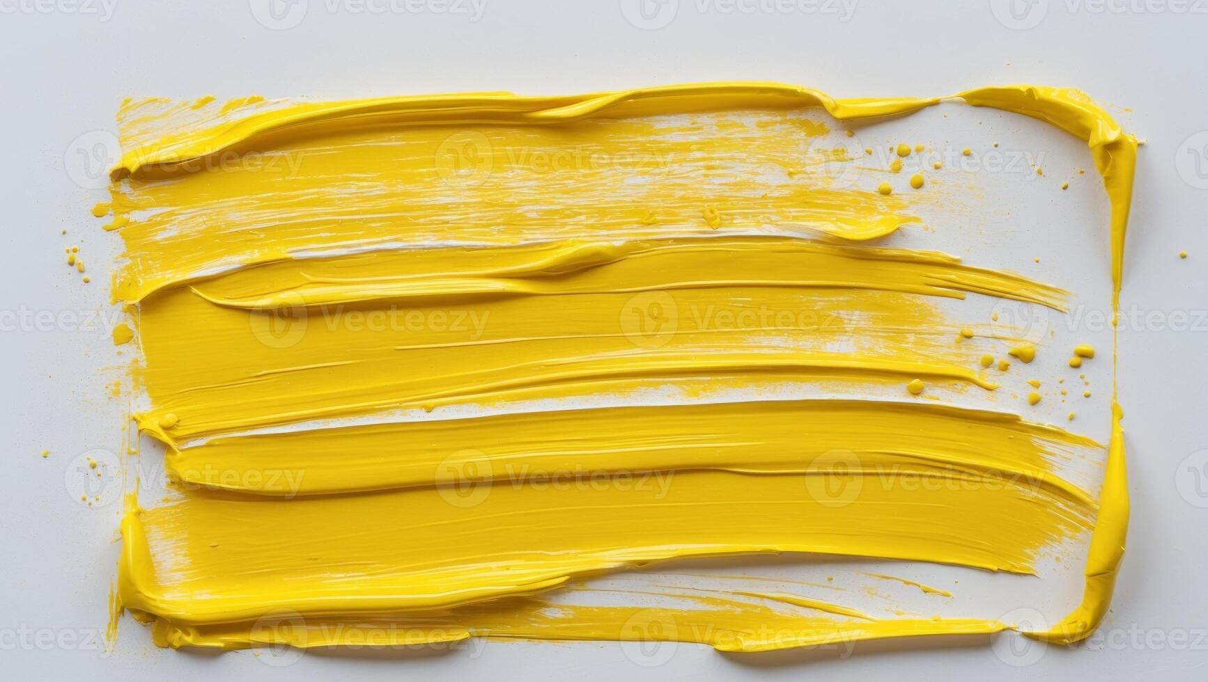 Yellow brushstroke creates a textured rectangular shape with visible brush marks adding a burst of sunshine and energy to any design. photo
