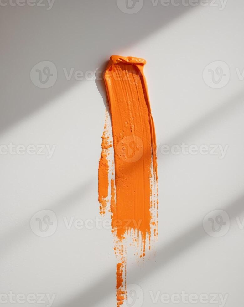 Orange brush stroke with visible texture photo