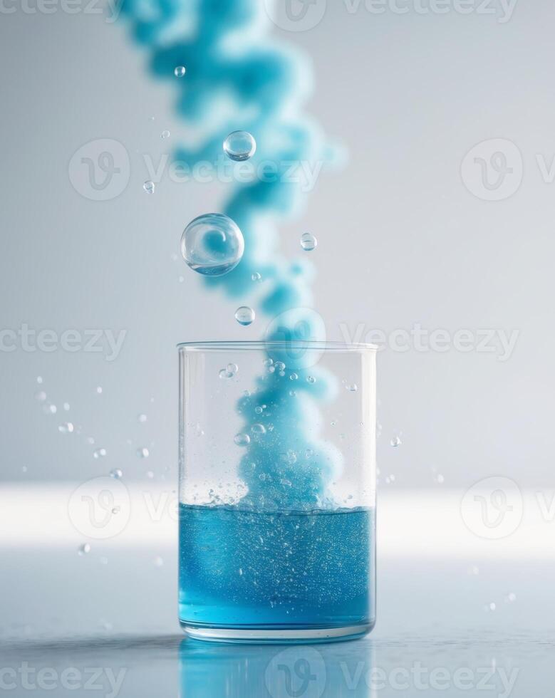 Experiment with Chemical Reaction Producing Vapor and Bubbles photo