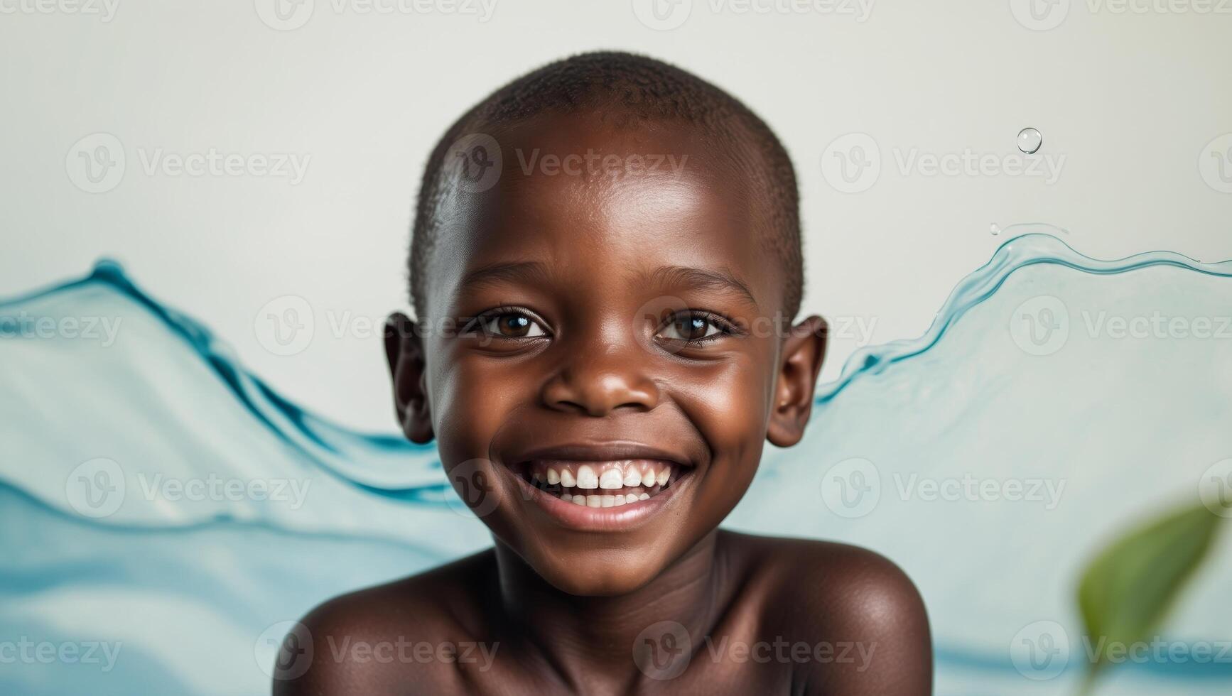 A joyful african child embodies the vital role of clean water access photo