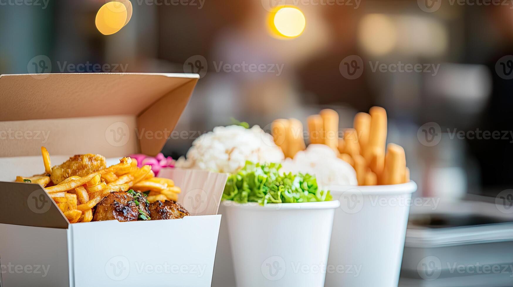 Delicious Fast Food Meal Box photo