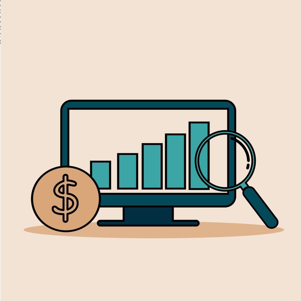 illustration of growth graph on affiliate marketing vector