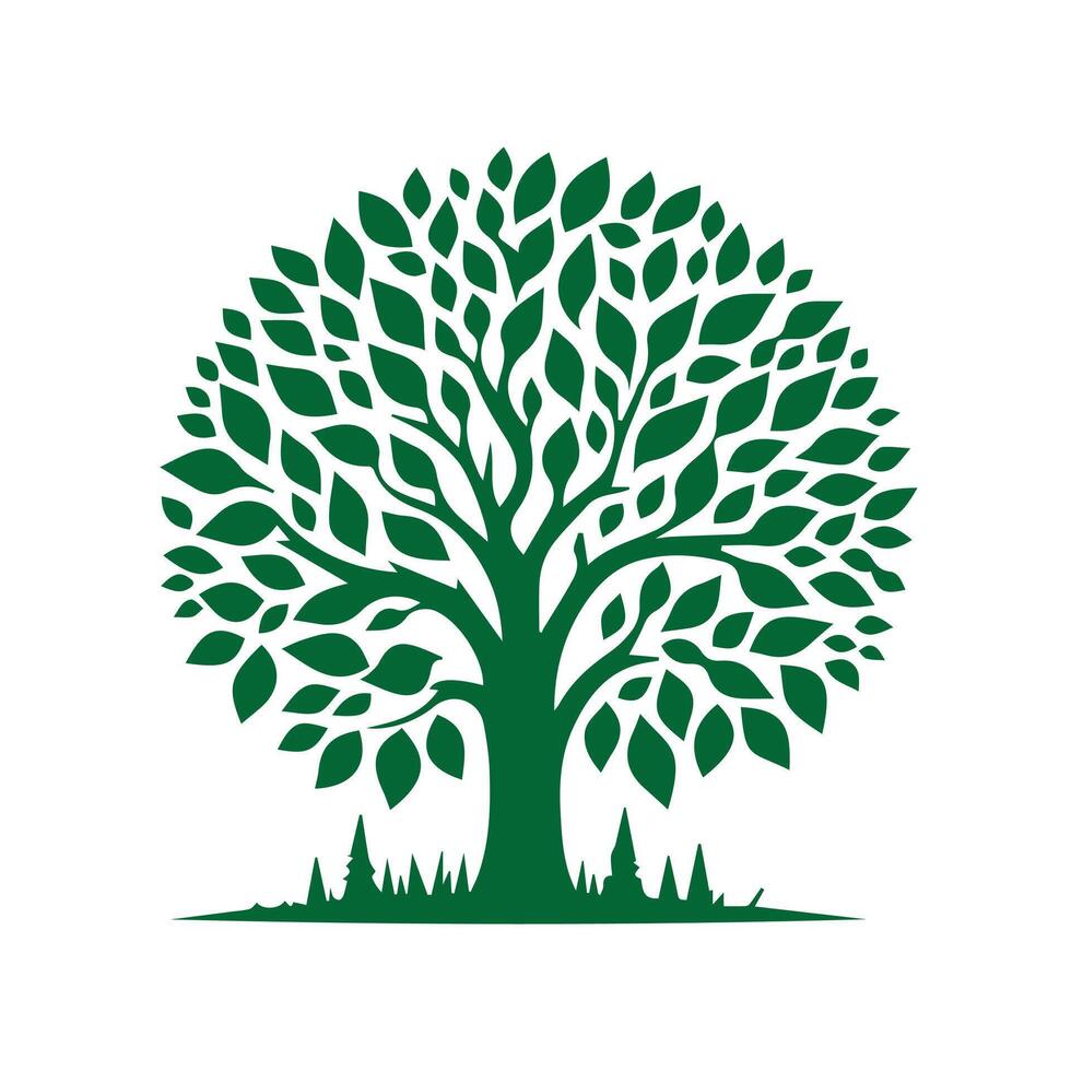 tree icon silhouette design on a white background vector
