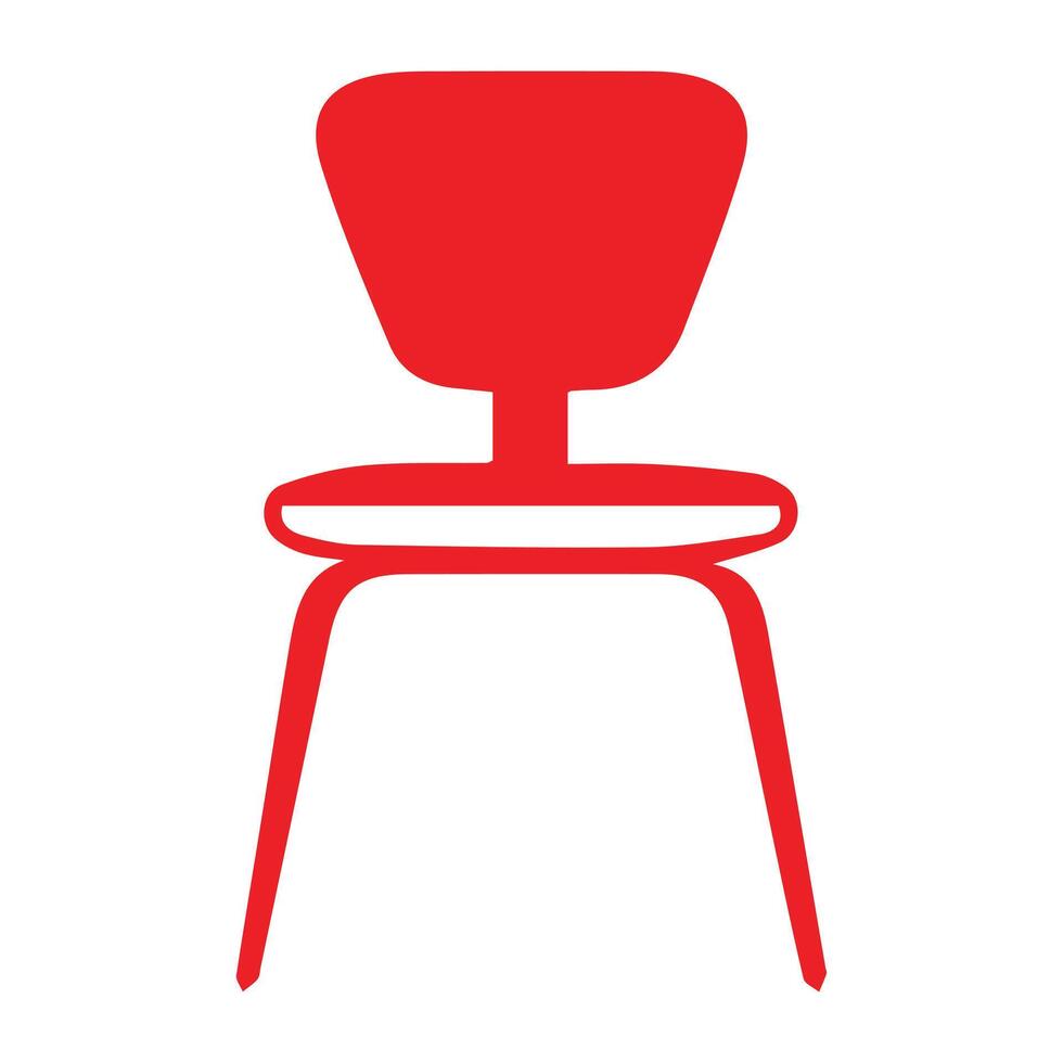A red chair on a white background vector