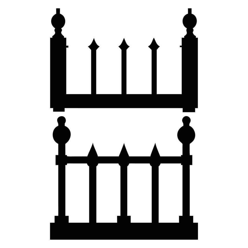 fence silhouette design on a white background vector