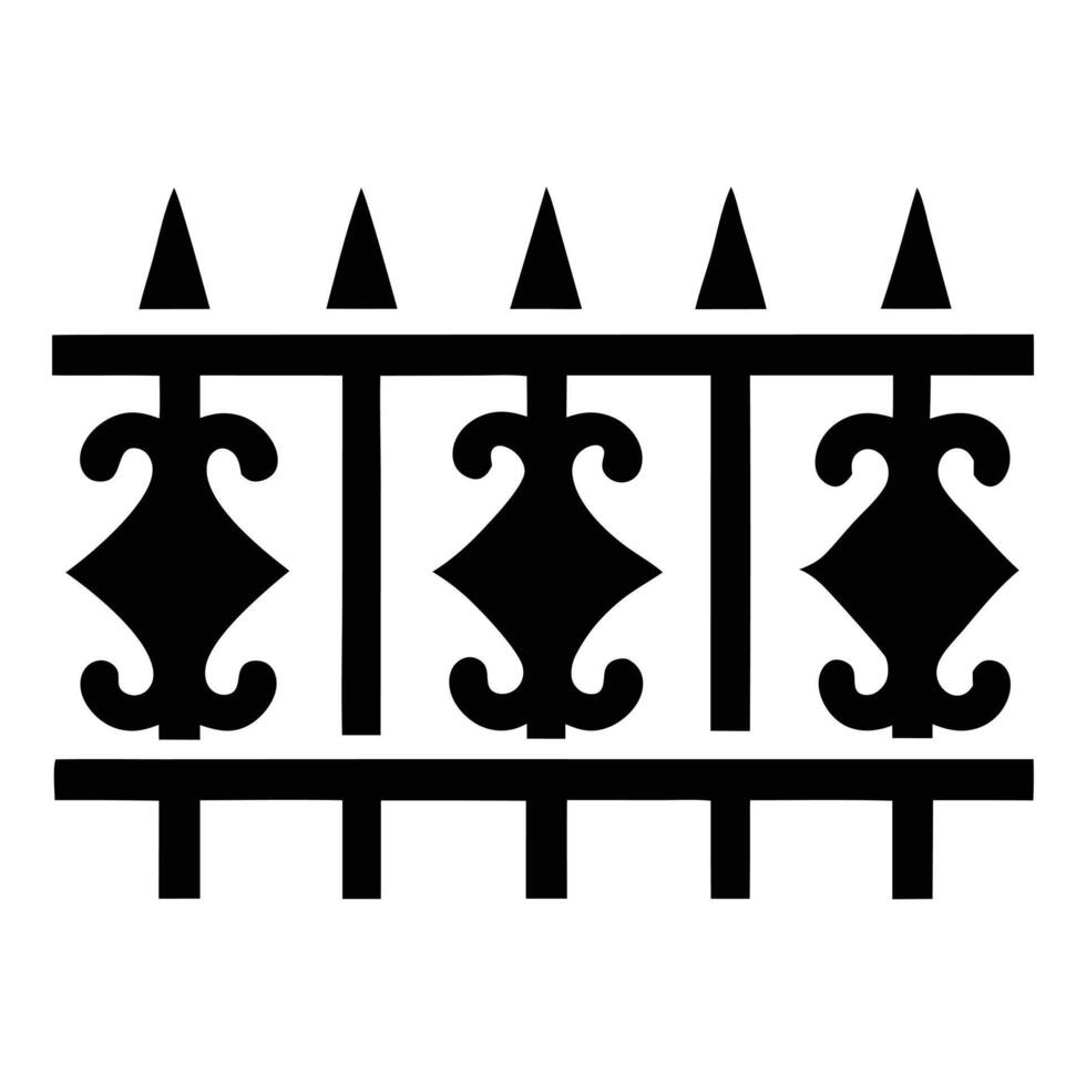 A black and white illustration of a fence vector