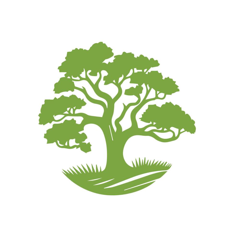 A green tree logo on a white background vector