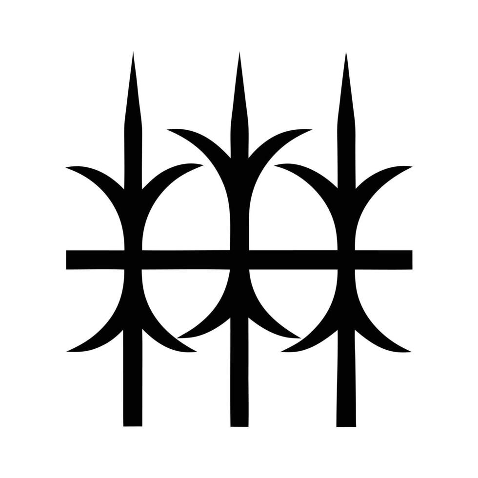 A black and white illustration of four different types of cross vector