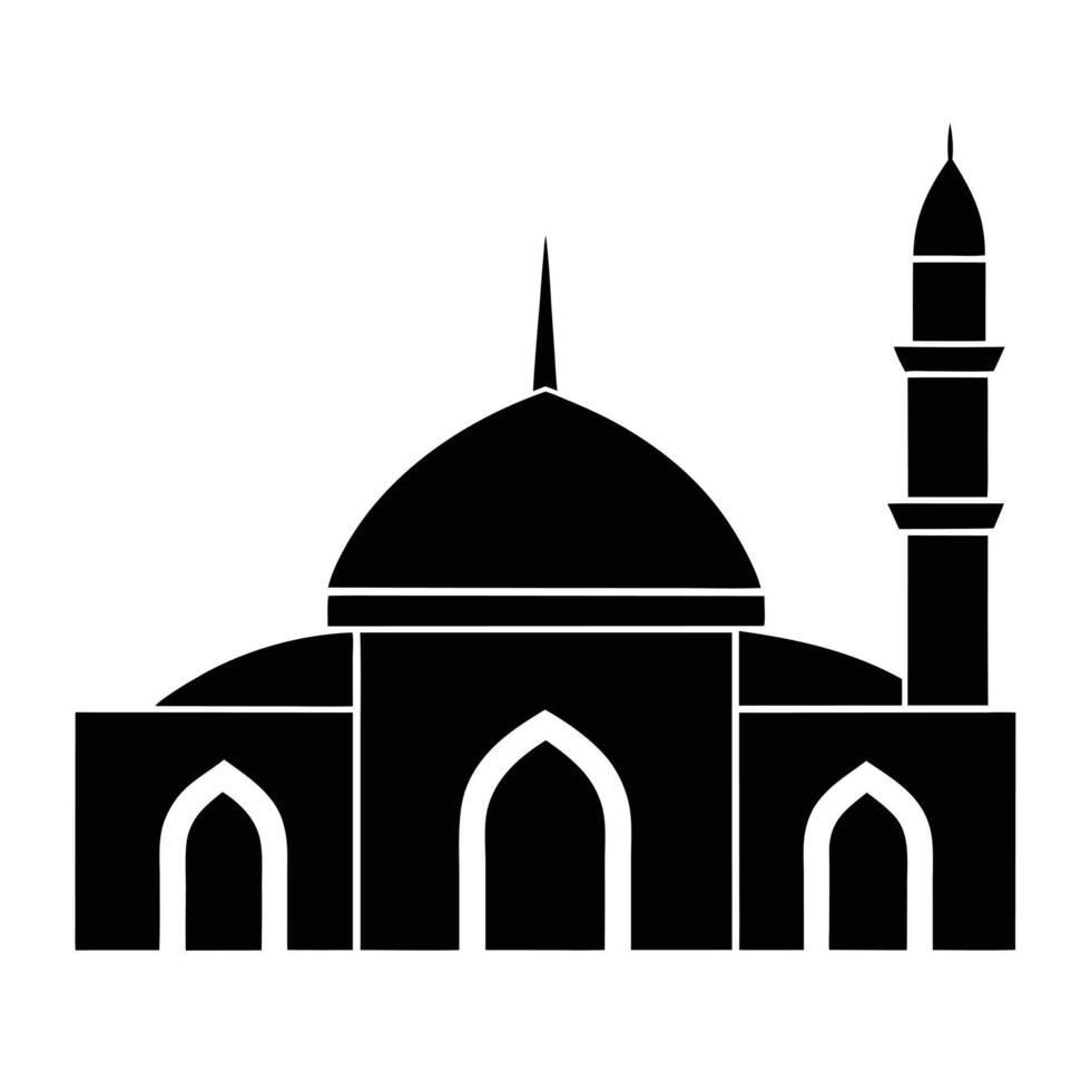 silhouette mosque icon design on a white background vector