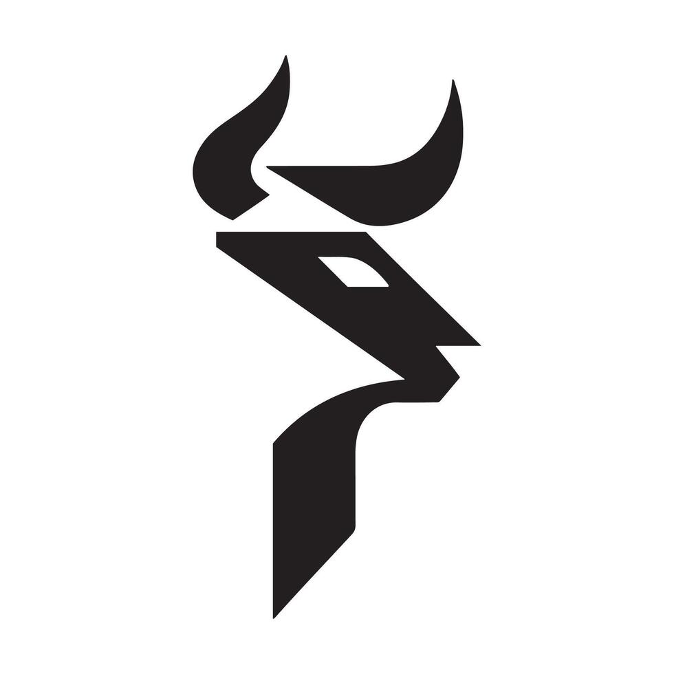 Buffalo cow ox bull head logo, ox bull head icon vector