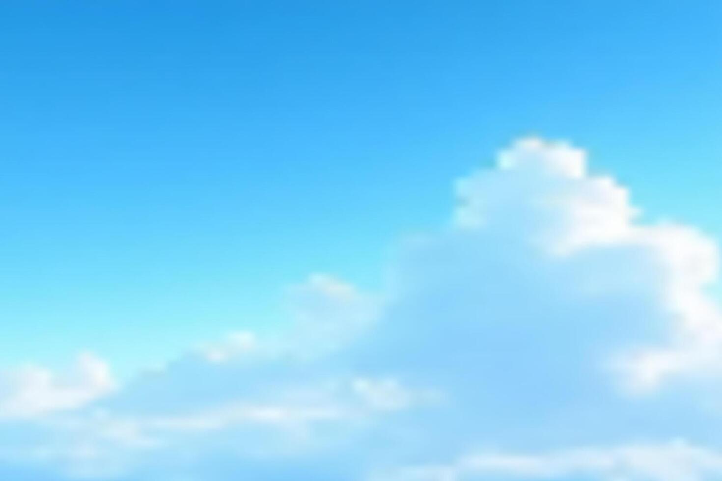 Blue sky with fluffy white clouds on a bright sunny day. vector