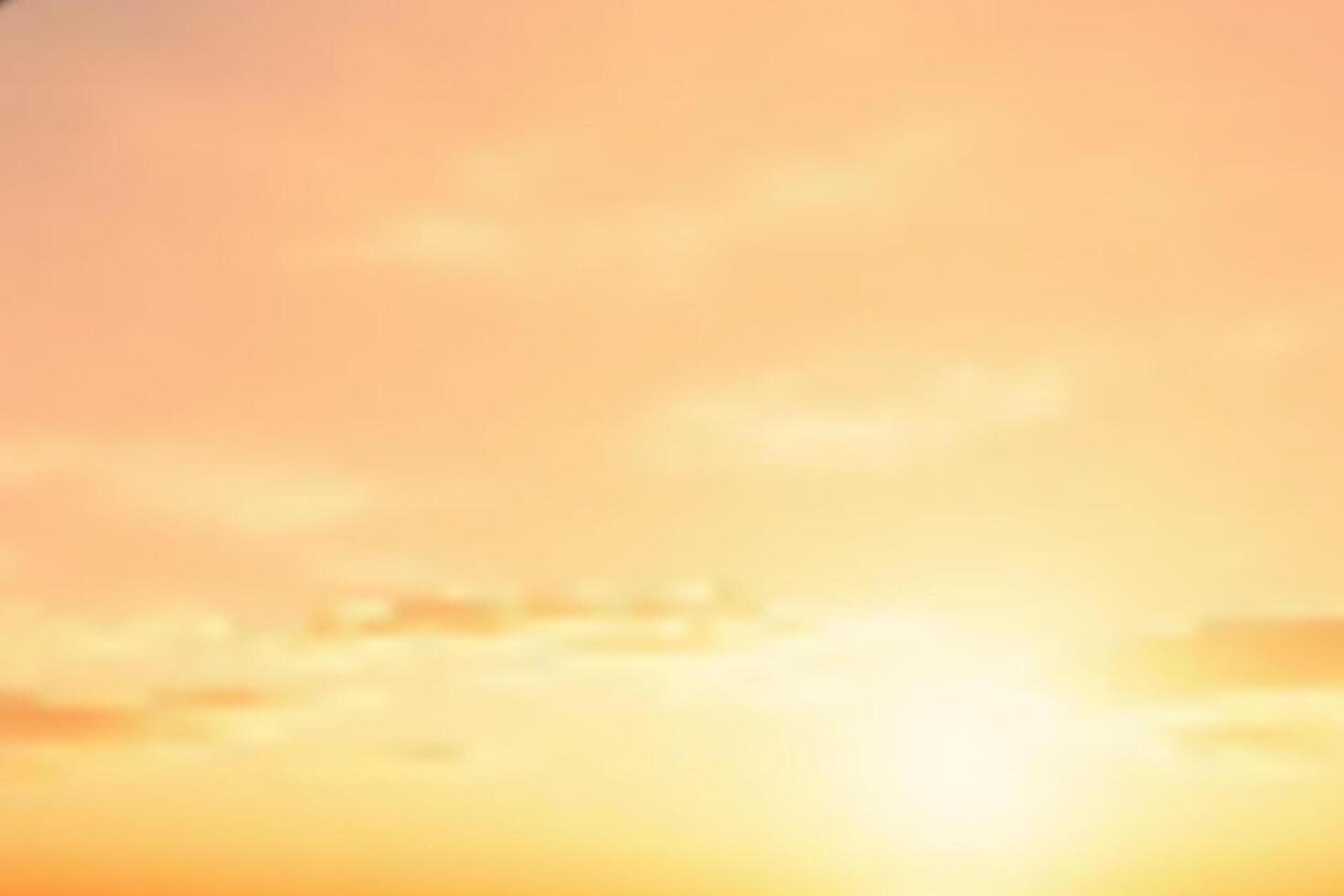 Orange sky with clouds at sunset background. vector