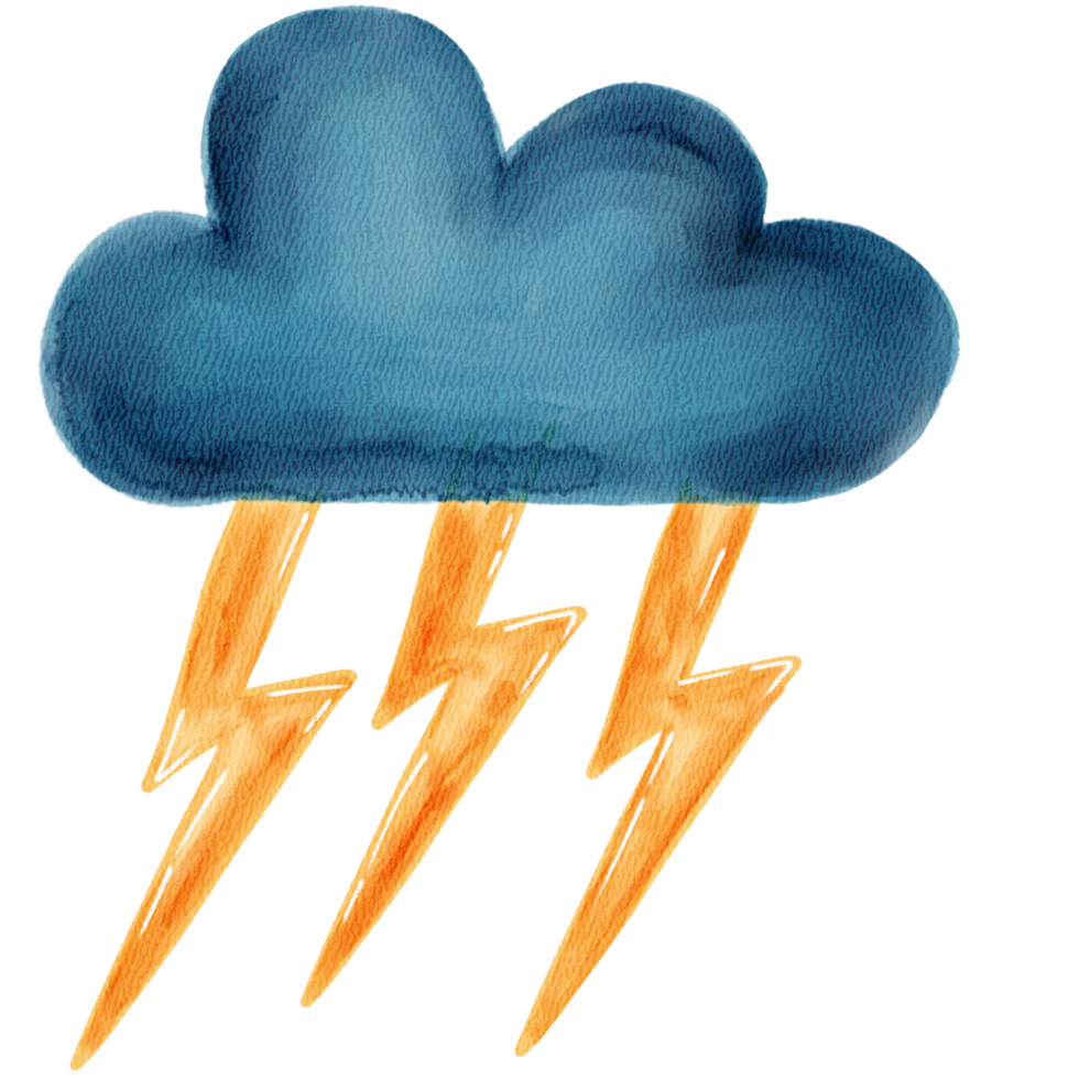 clip art of dark blue cloud with lightning png