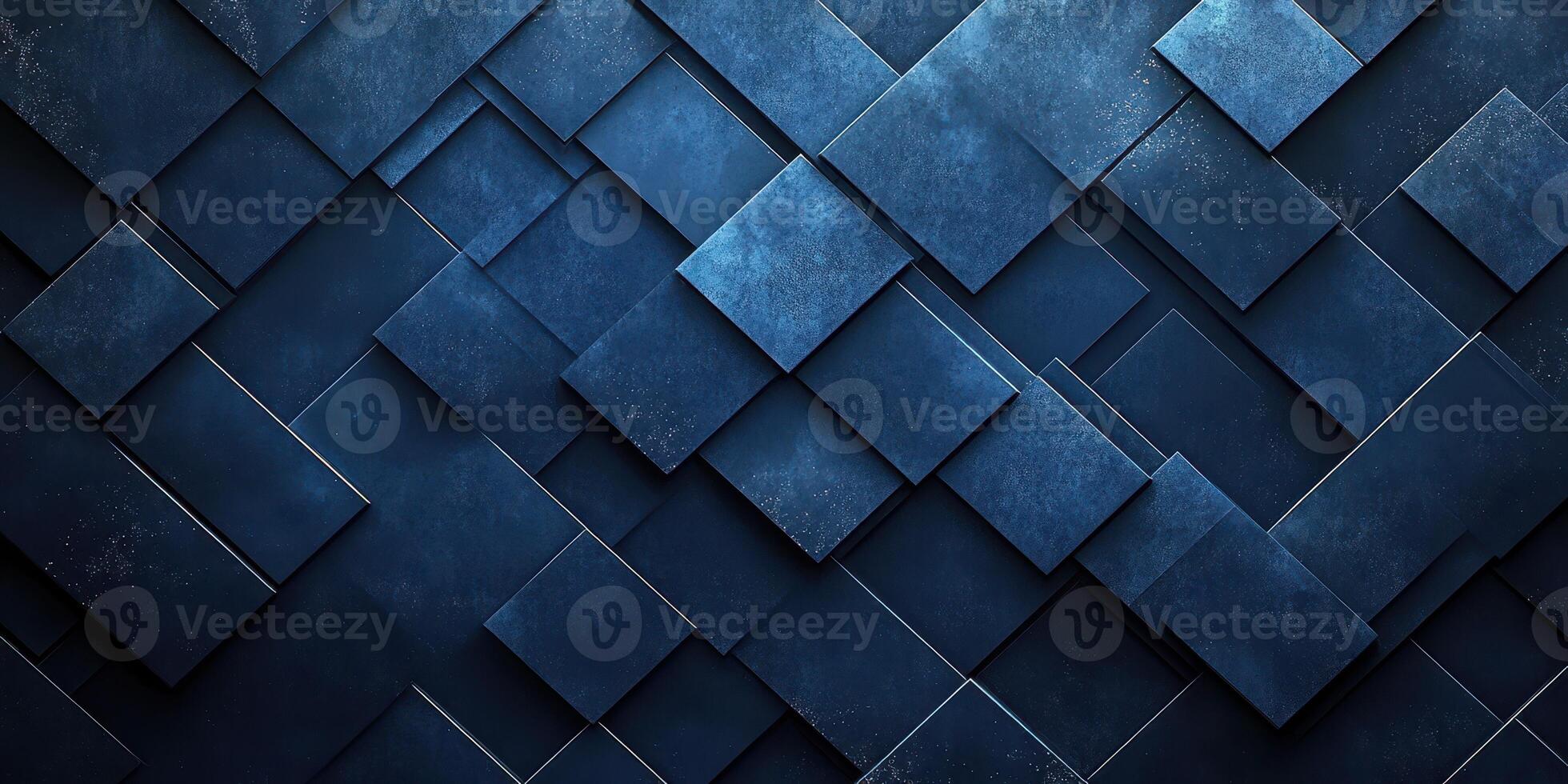 Intricate blue geometric pattern featuring overlapping squares in textured arrangement for modern design photo