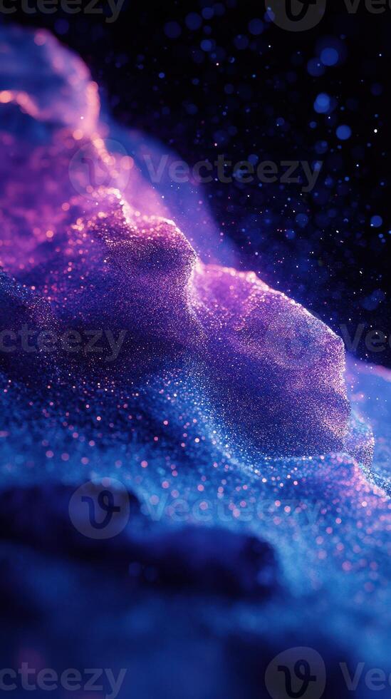Colorful patterns of shimmering dust create a dreamy texture in an abstract setting photo