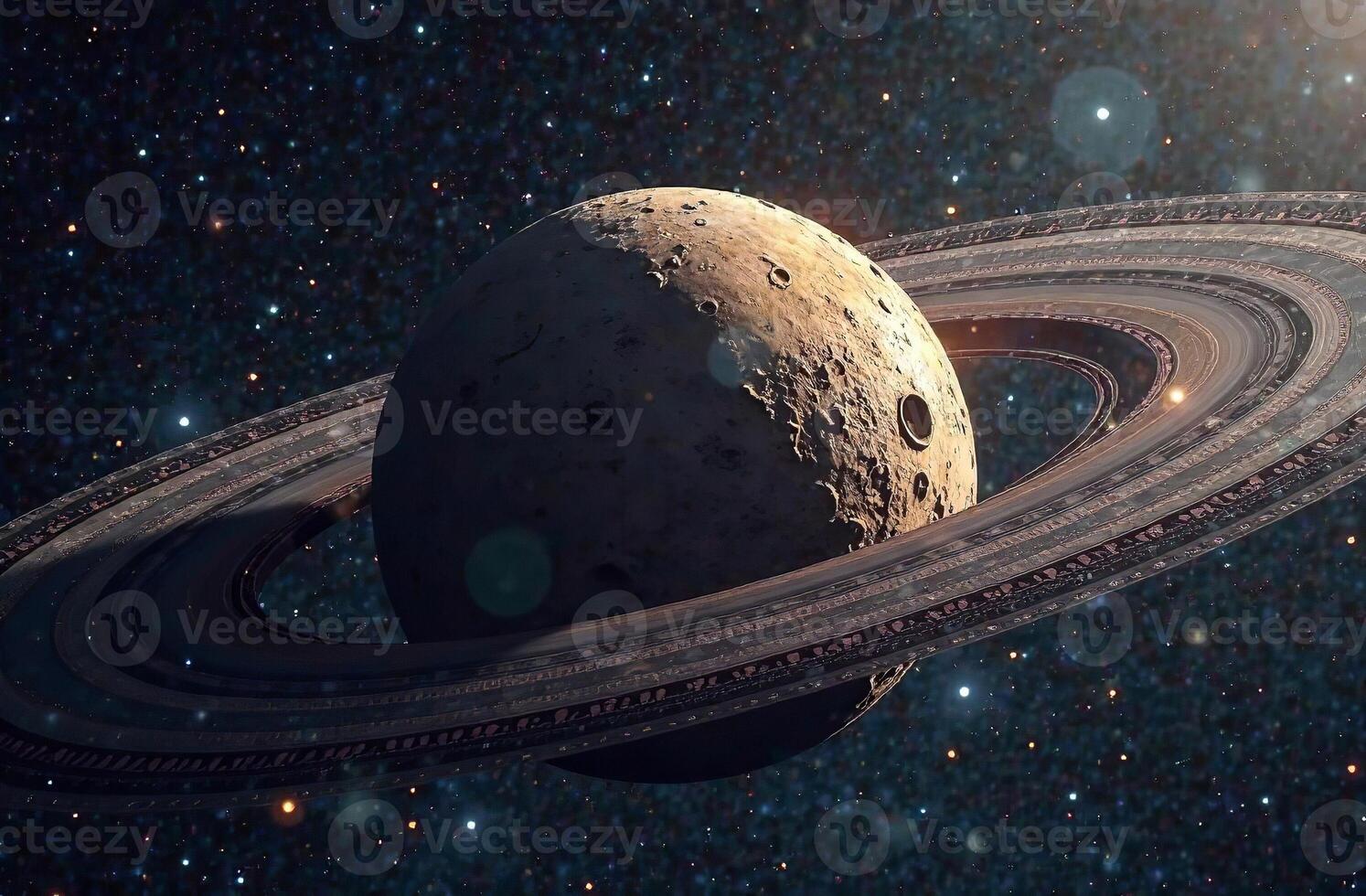 Open space astronomical panorama of stars satellites and deep planets photo