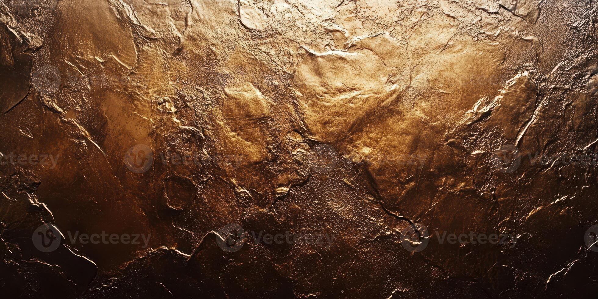Textured metallic surface with rich golden and bronze hues showcasing natural patterns and reflections photo