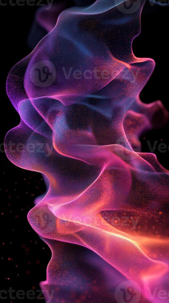 Colorful swirl of fluid shapes creating dynamic visual movement against a dark background photo