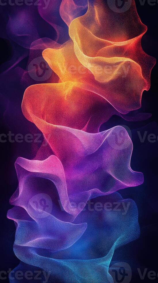 Colorful abstract waves create a mesmerizing visual experience with vibrant hues in a calming design photo