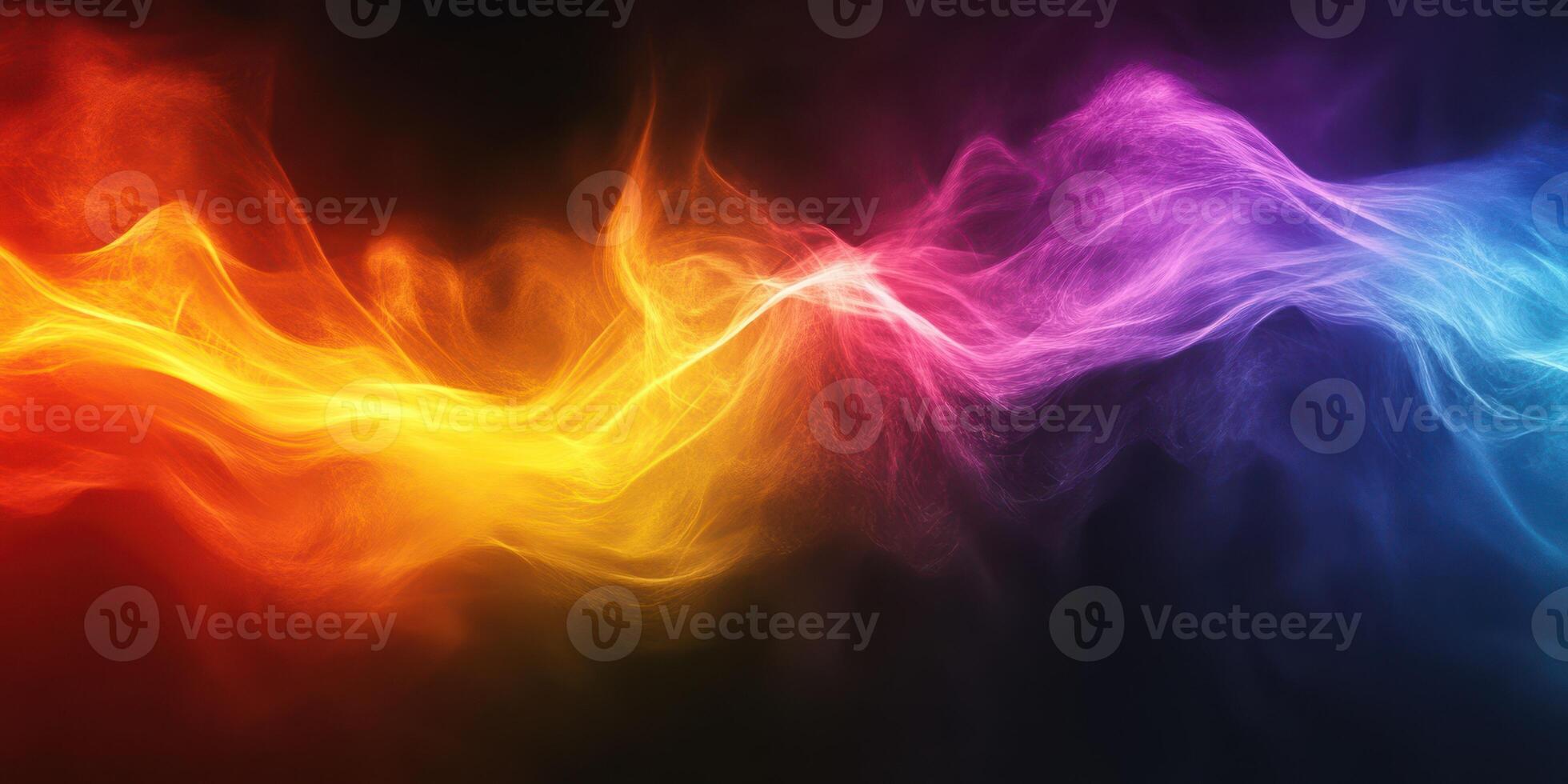 Colorful swirling smoke creates a vibrant abstract background with dynamic movement and energy photo