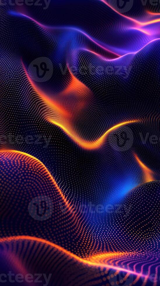 Abstract wave patterns in vibrant colors create a captivating visual effect in an artistic digital design photo
