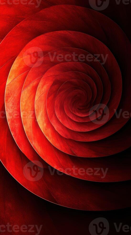 Spiraling red abstraction showcases layered curves and vibrant hues in a dynamic design photo