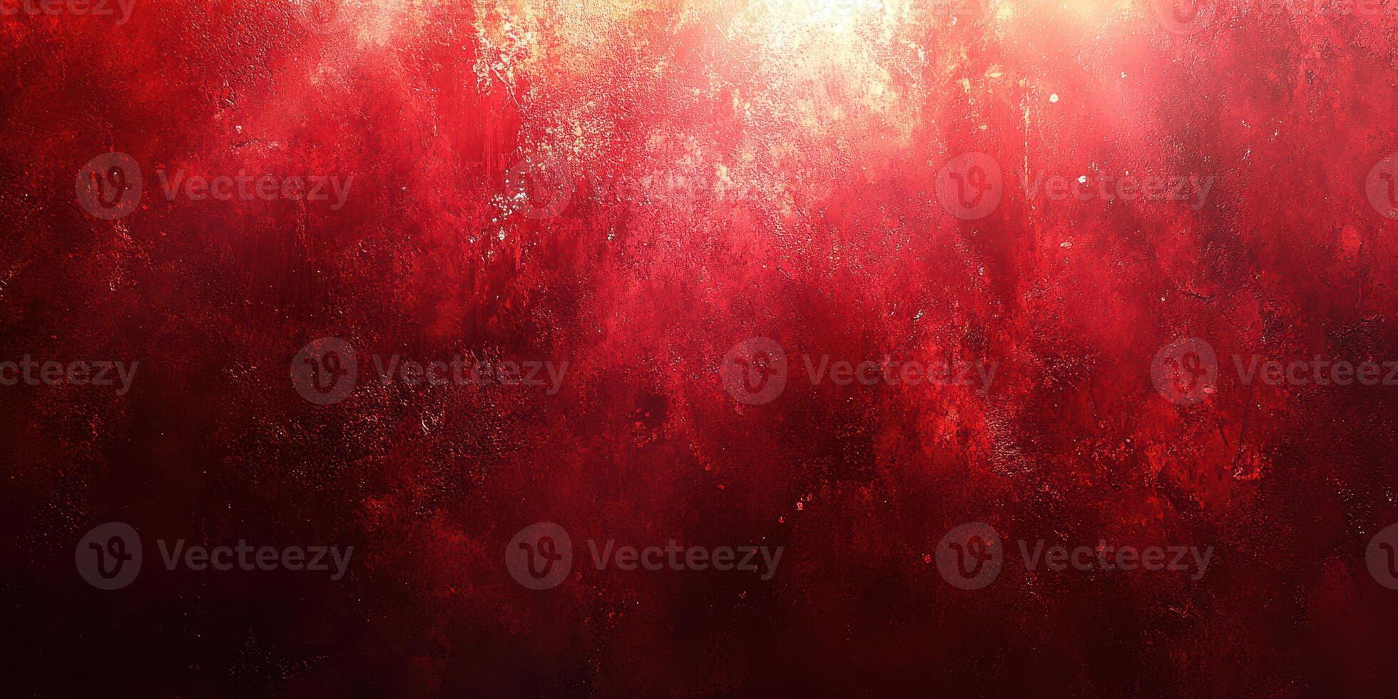 Vivid red textured background with variations in tone and depth illuminated by bright light photo