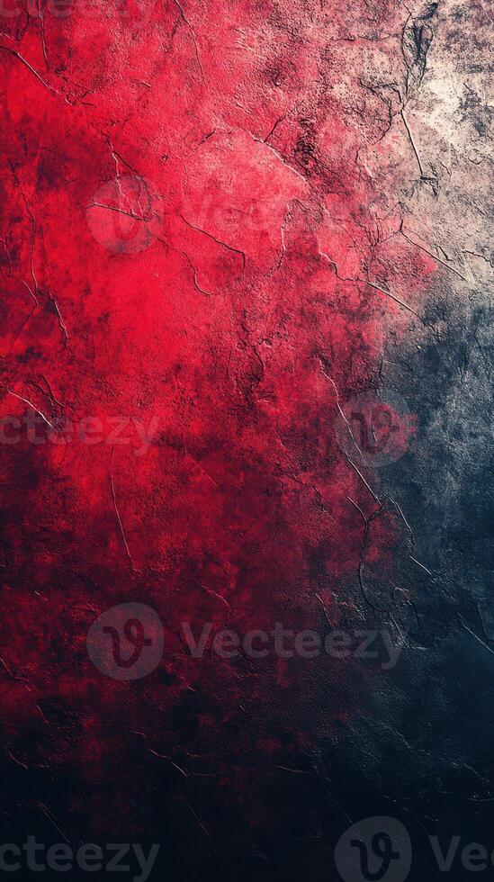 Textured abstract wall art showcasing a gradient of deep red and black tones with intricate cracks photo