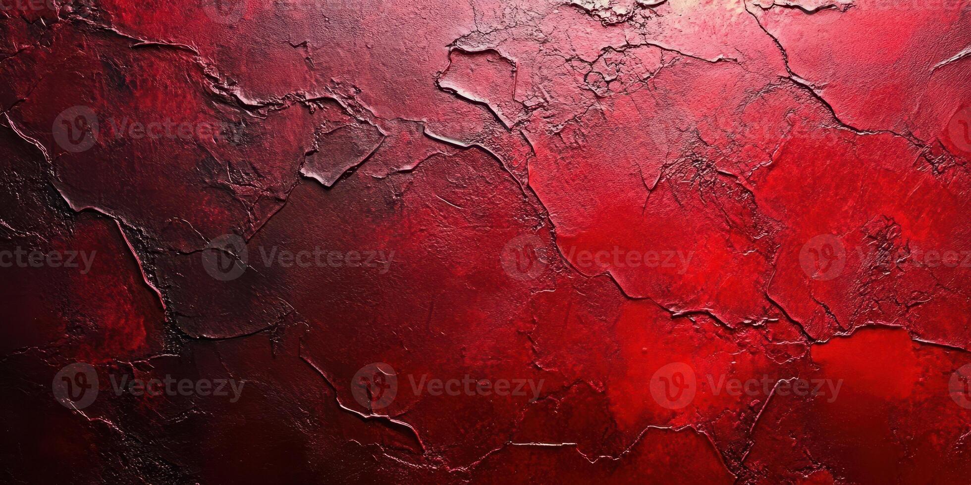 Abstract textured wall with rich red hues and deep cracks resembling an artistic masterpiece photo