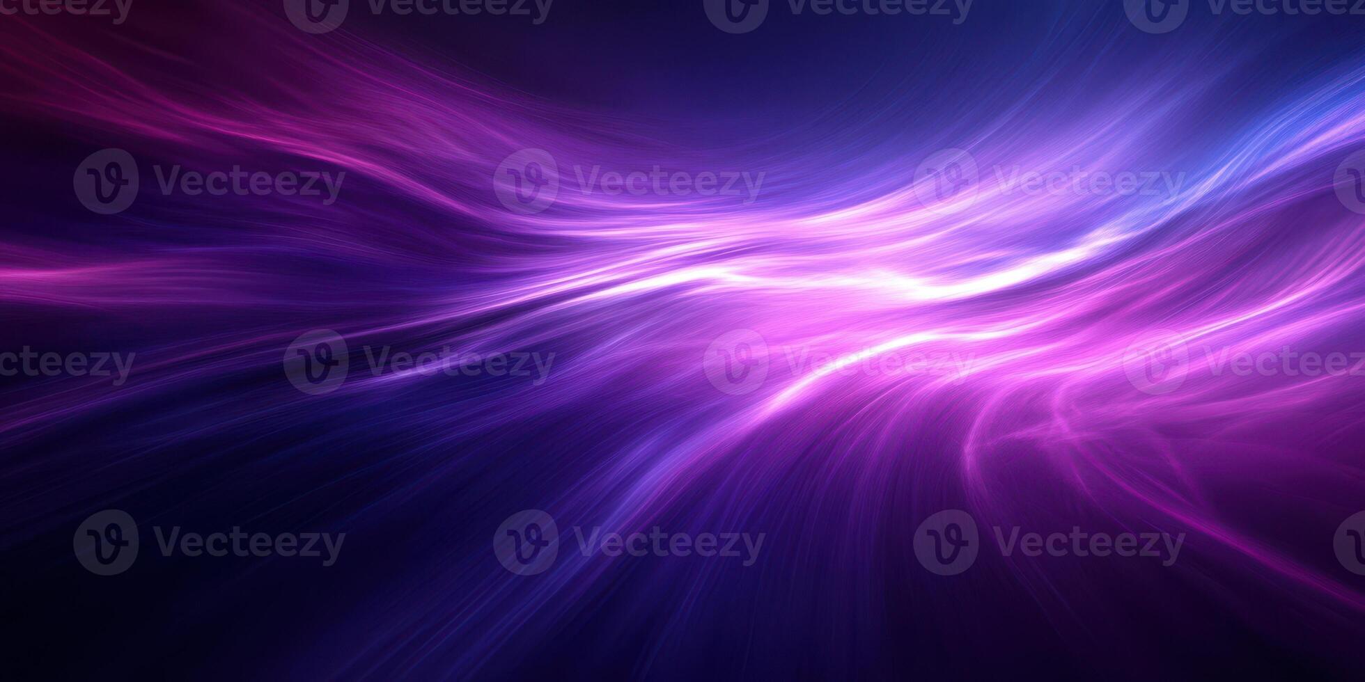 Vibrant purple and blue abstract light waves create a dynamic visual effect in a dark background photo