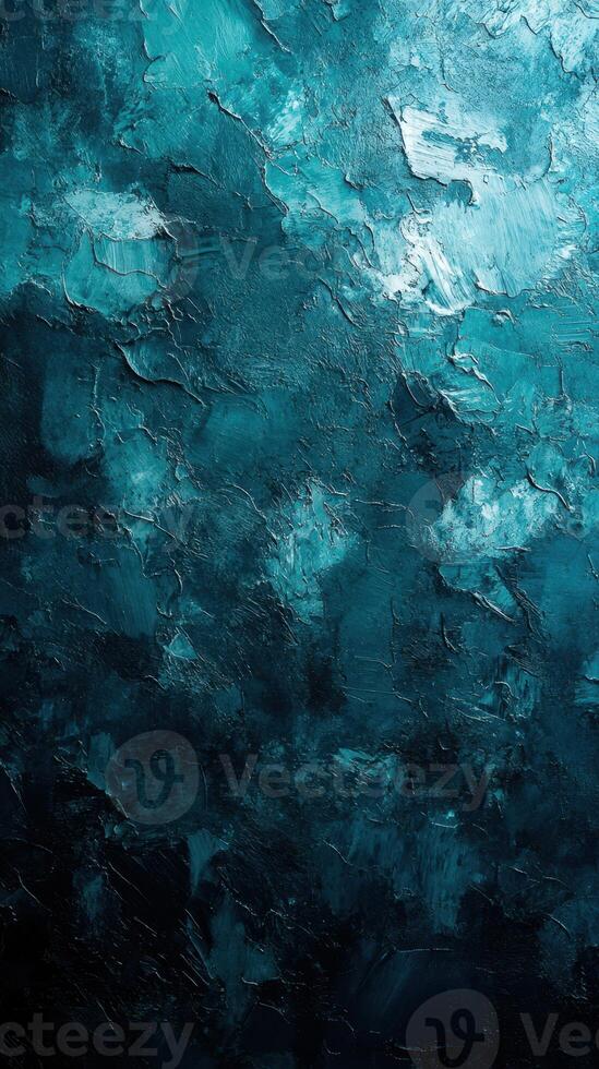 Rich blue and teal textured abstract artwork created with layered paint techniques photo