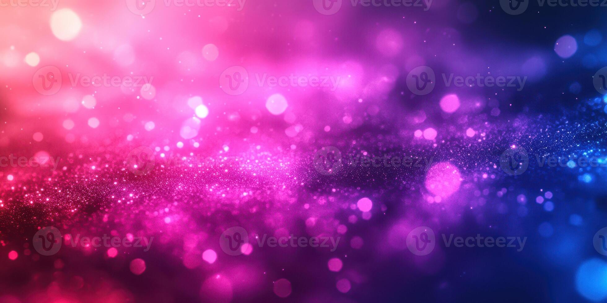 Colorful abstract background featuring vibrant pink and blue particles in a dreamy cosmic setting photo