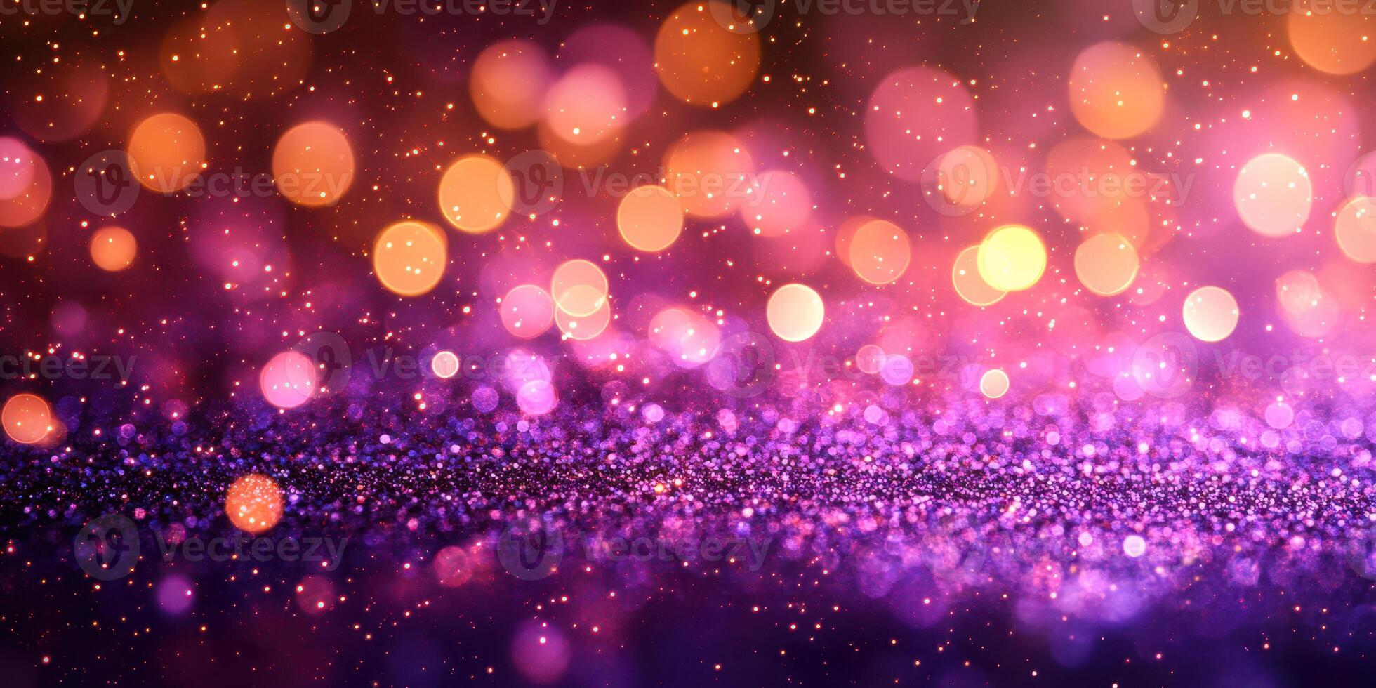 Colorful sparkling background with bokeh lights creating a vibrant atmosphere at night photo