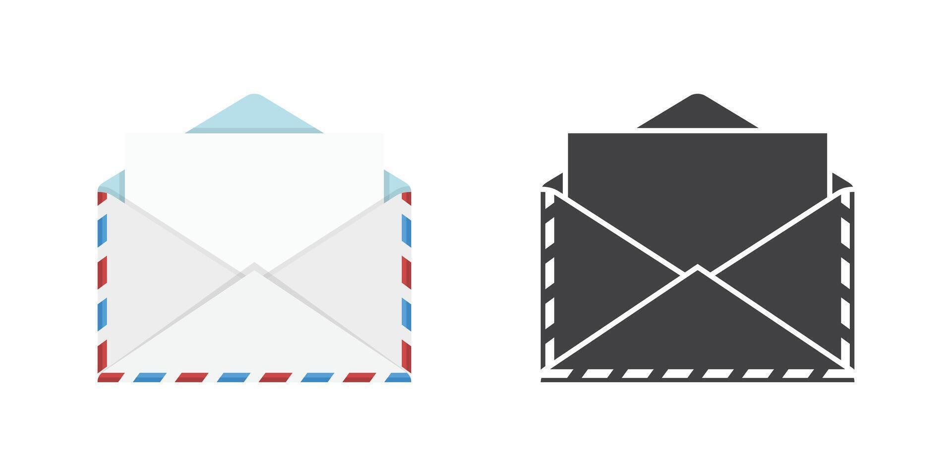 An envelope with a white envelope and a black envelope vector