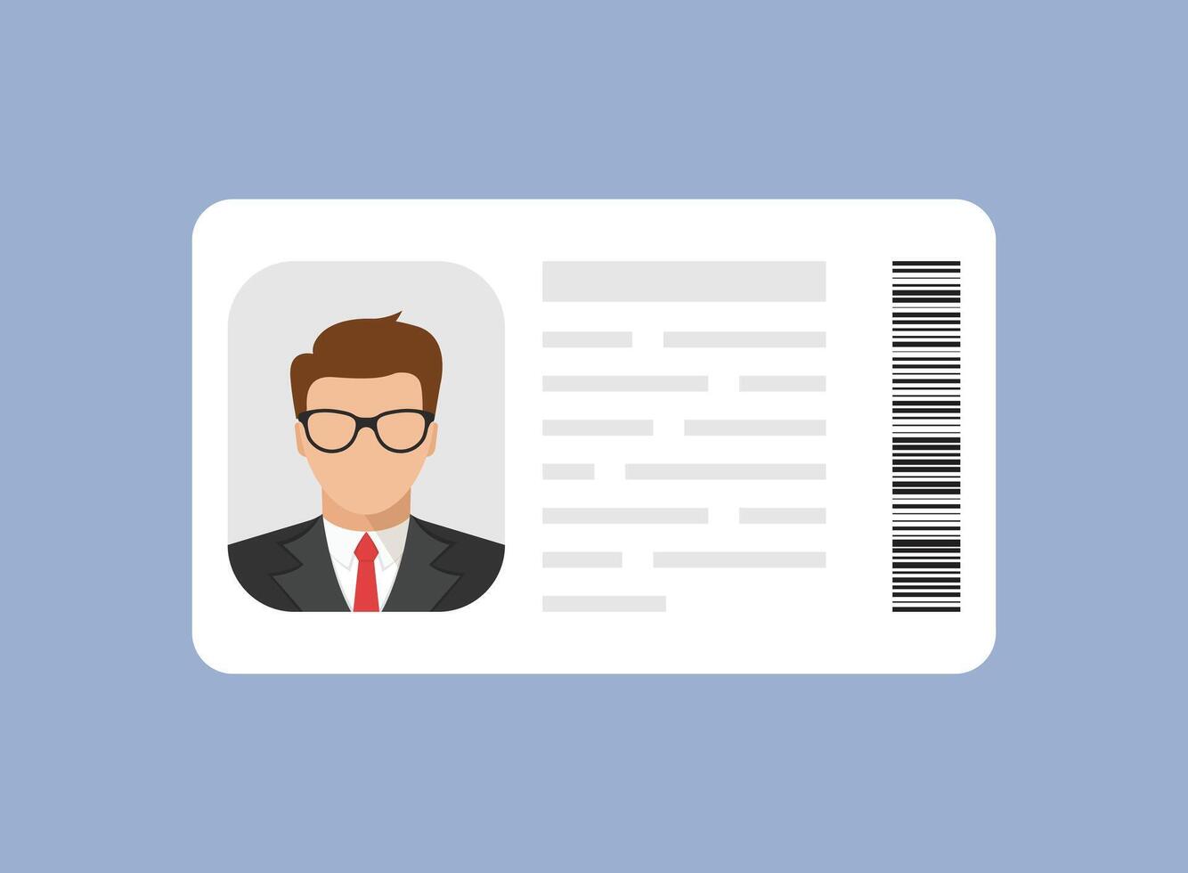 An id card with a man's face on it vector
