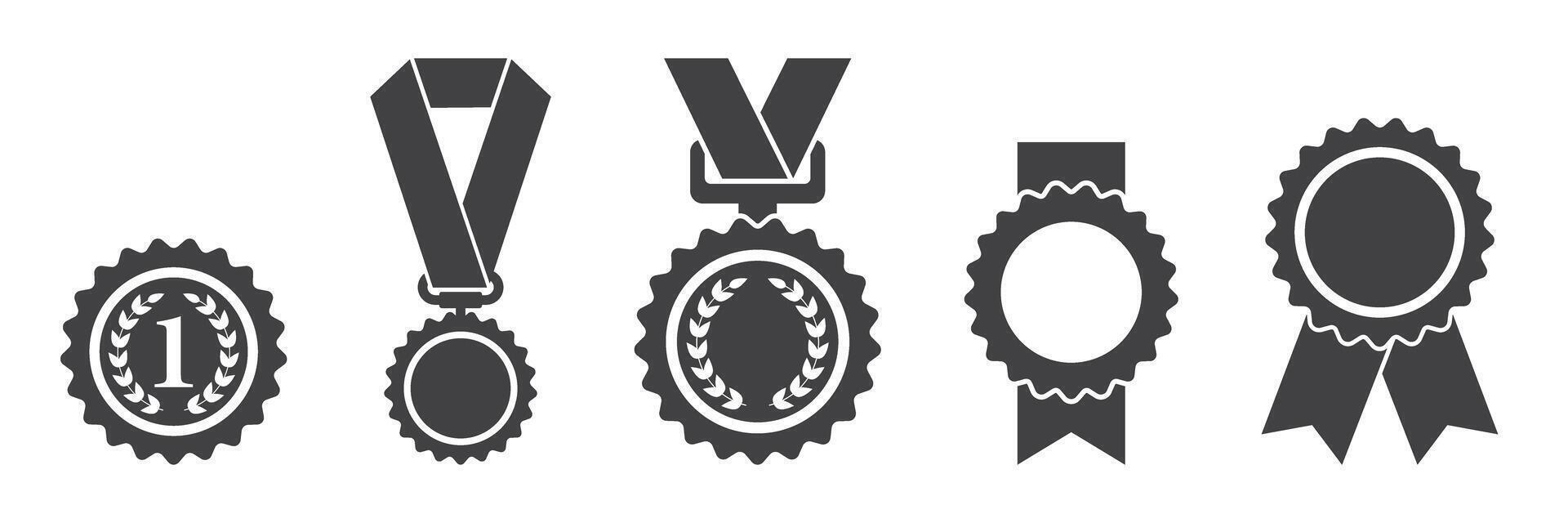 A set of medals and ribbons on a white background vector