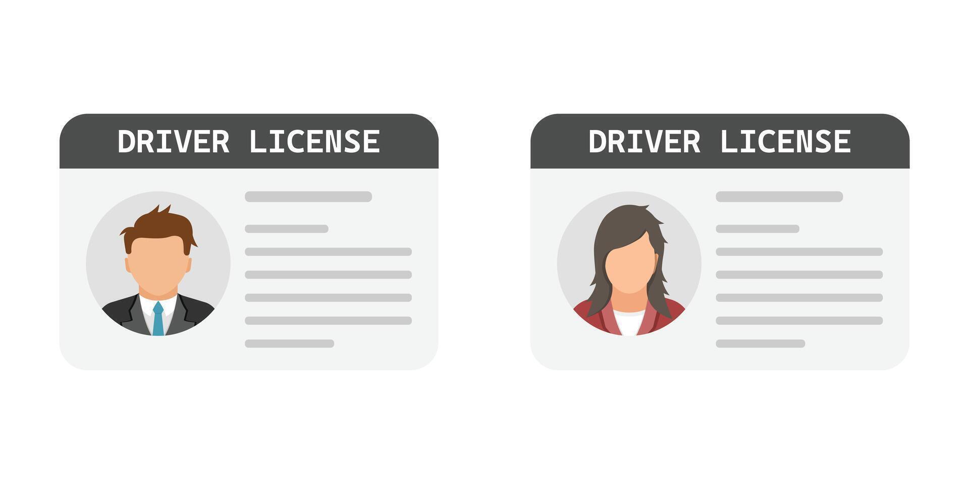 Driver license and driver license vector