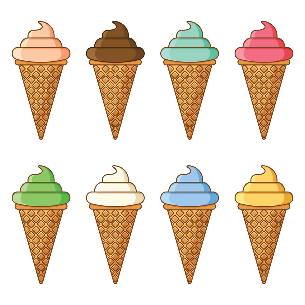 Ice cream cones illustration vector